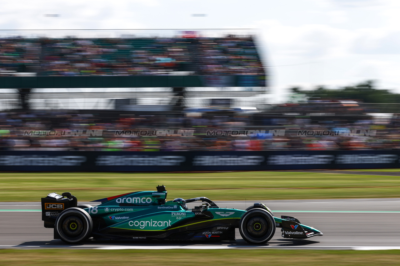 GP GRAN BRETAGNA, Lance Stroll (CDN), Aston Martin F1 Team 
07.07.2023. Formula 1 World Championship, Rd 11, British Grand Prix, Silverstone, England, Practice Day.
- www.xpbimages.com, EMail: requests@xpbimages.com © Copyright: Charniaux / XPB Images