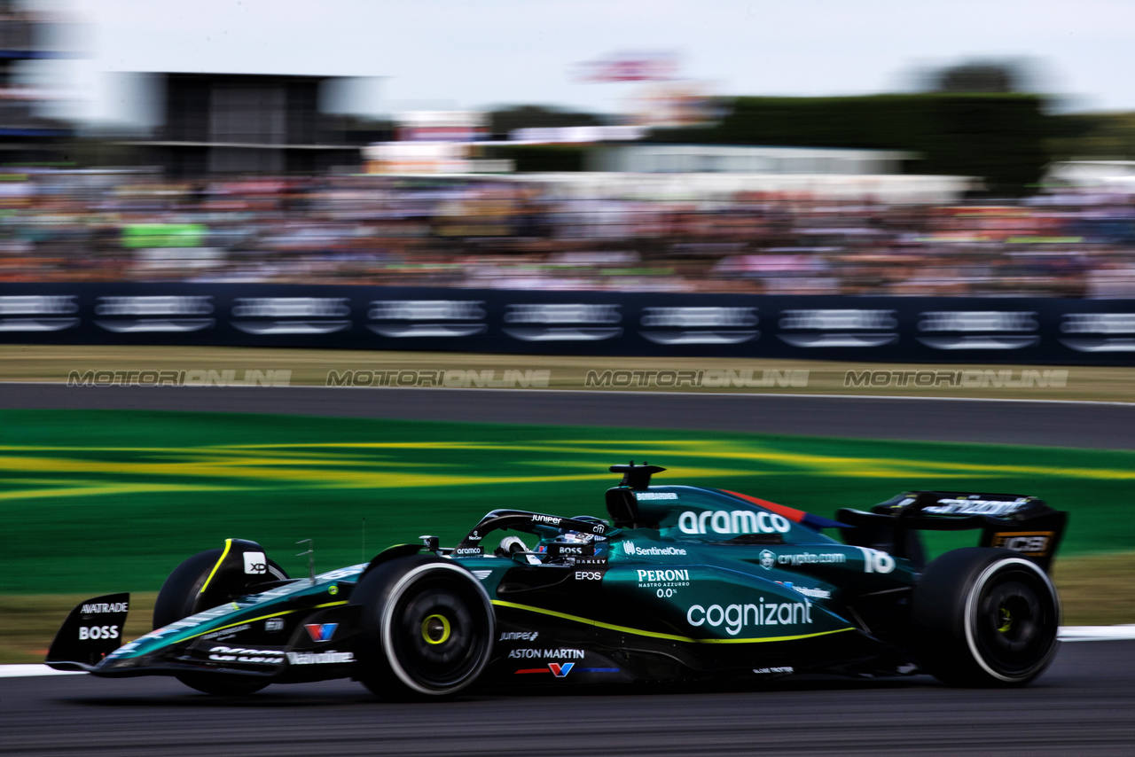 GP GRAN BRETAGNA, Lance Stroll (CDN) Aston Martin F1 Team AMR23.

07.07.2023. Formula 1 World Championship, Rd 11, British Grand Prix, Silverstone, England, Practice Day.

- www.xpbimages.com, EMail: requests@xpbimages.com © Copyright: Staley / XPB Images