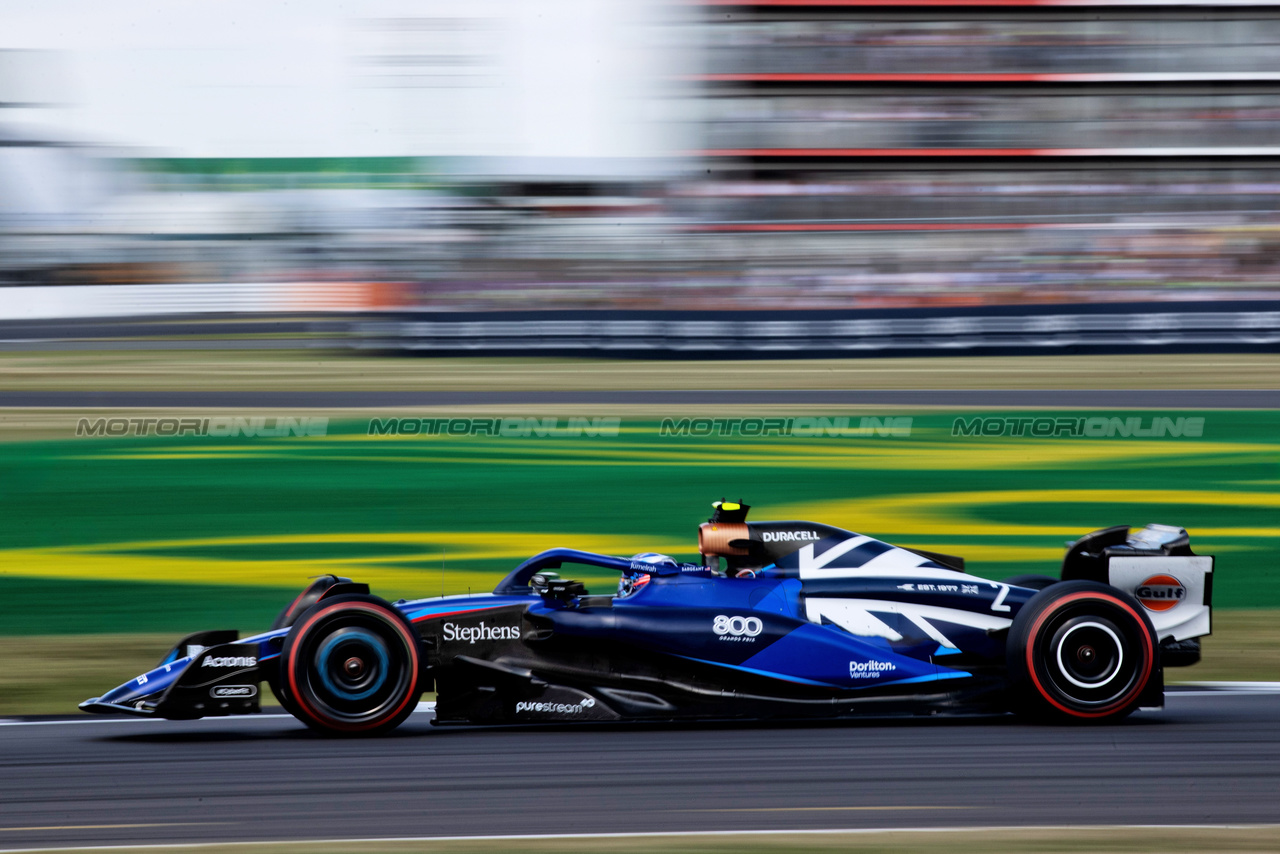 GP GRAN BRETAGNA, Logan Sargeant (USA) Williams Racing FW45.

07.07.2023. Formula 1 World Championship, Rd 11, British Grand Prix, Silverstone, England, Practice Day.

- www.xpbimages.com, EMail: requests@xpbimages.com © Copyright: Staley / XPB Images