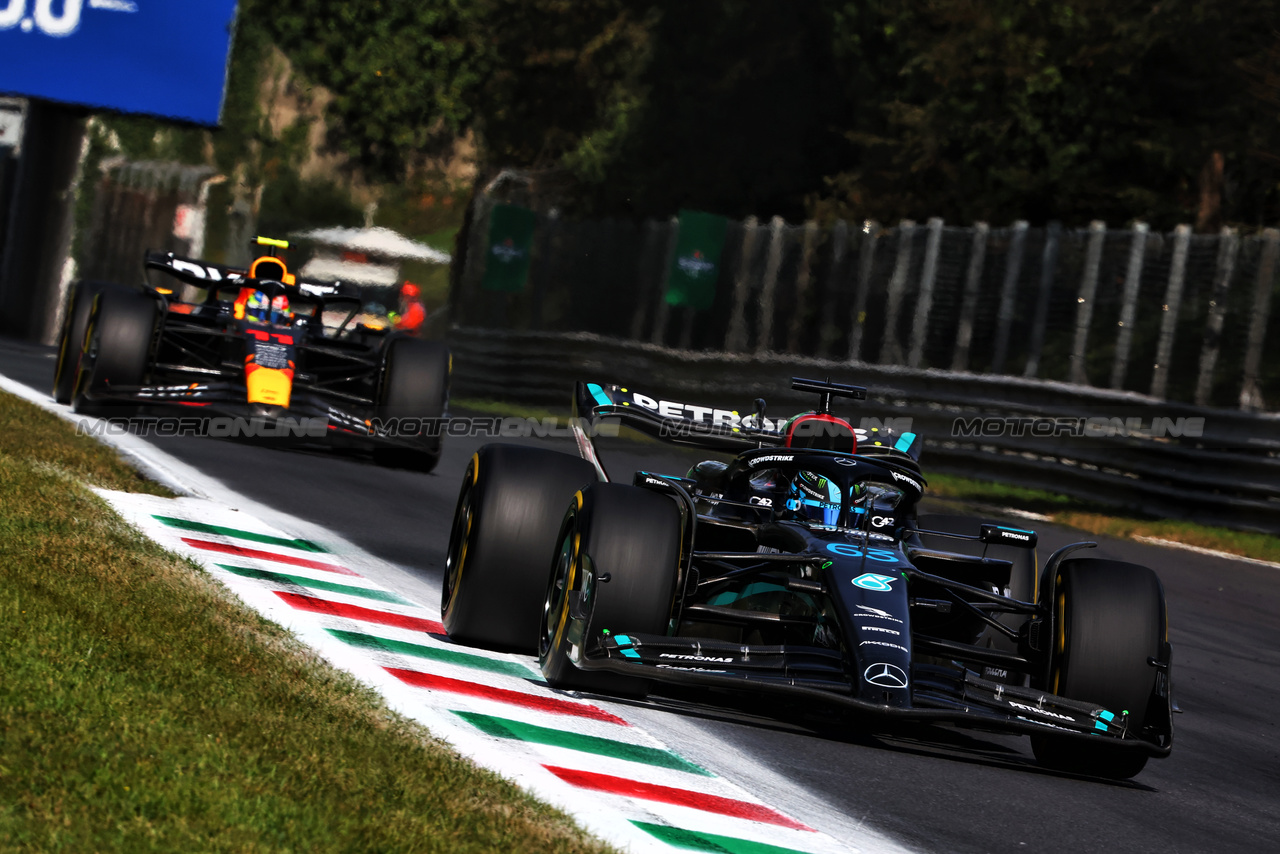 GP ITALIA, George Russell (GBR) Mercedes AMG F1 W14.

03.09.2023. Formula 1 World Championship, Rd 15, Italian Grand Prix, Monza, Italy, Gara Day.

- www.xpbimages.com, EMail: requests@xpbimages.com © Copyright: Charniaux / XPB Images