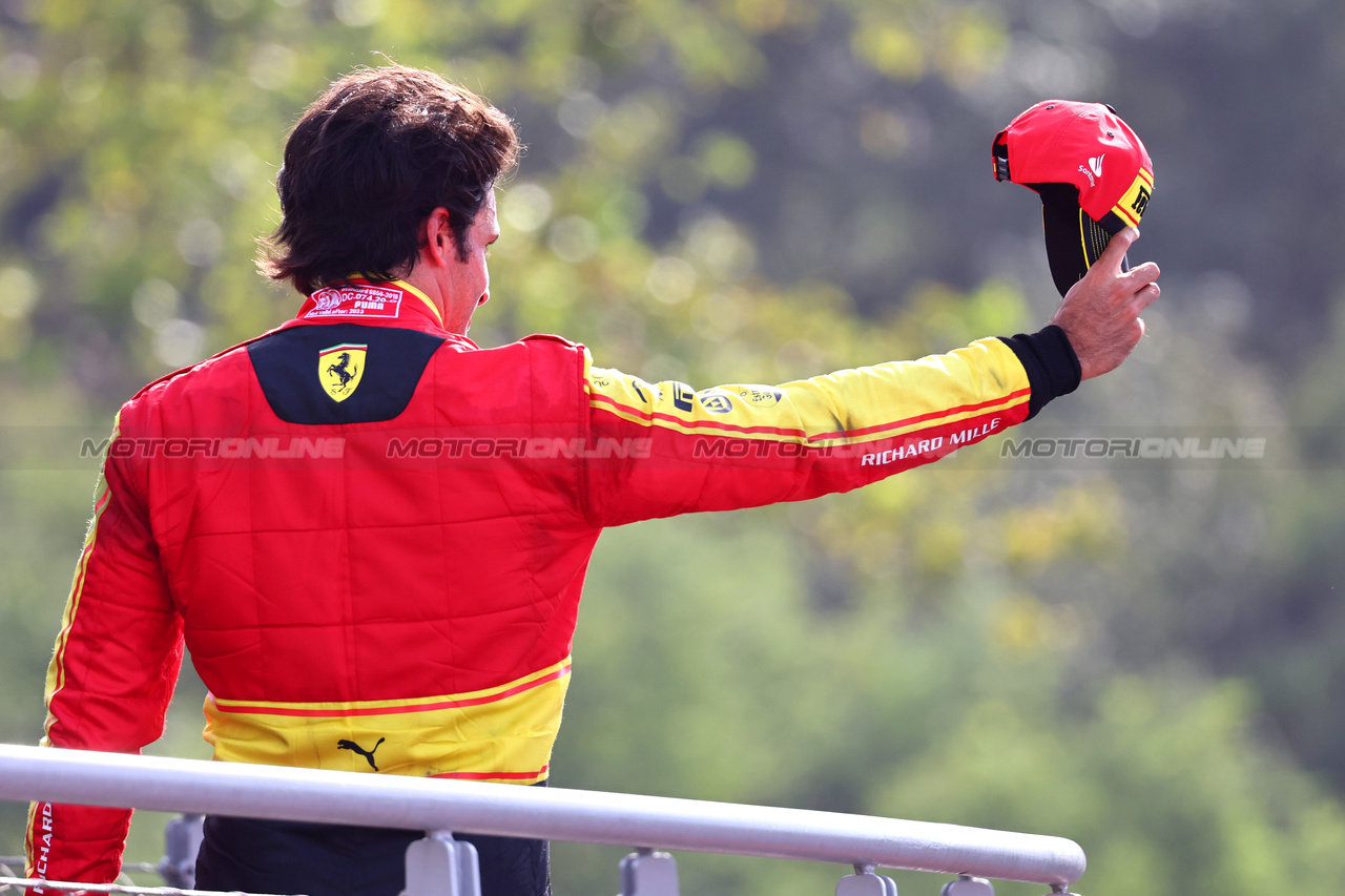 GP ITALIA, 3rd place Carlos Sainz Jr (ESP) Ferrari.
03.09.2023. Formula 1 World Championship, Rd 15, Italian Grand Prix, Monza, Italy, Gara Day.
- www.xpbimages.com, EMail: requests@xpbimages.com © Copyright: Batchelor / XPB Images