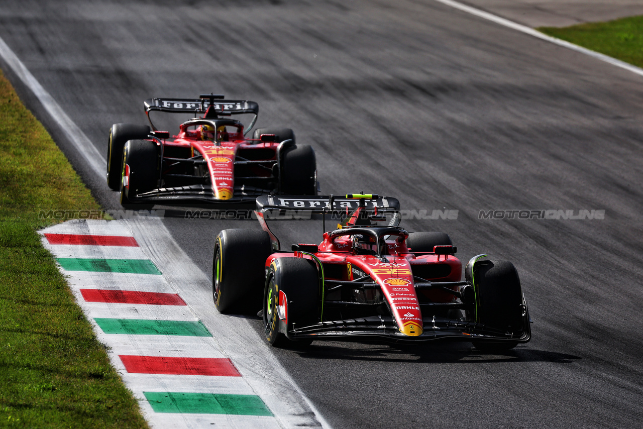 GP ITALIA, Carlos Sainz Jr (ESP) Ferrari SF-23.

03.09.2023. Formula 1 World Championship, Rd 15, Italian Grand Prix, Monza, Italy, Gara Day.

 - www.xpbimages.com, EMail: requests@xpbimages.com © Copyright: Coates / XPB Images