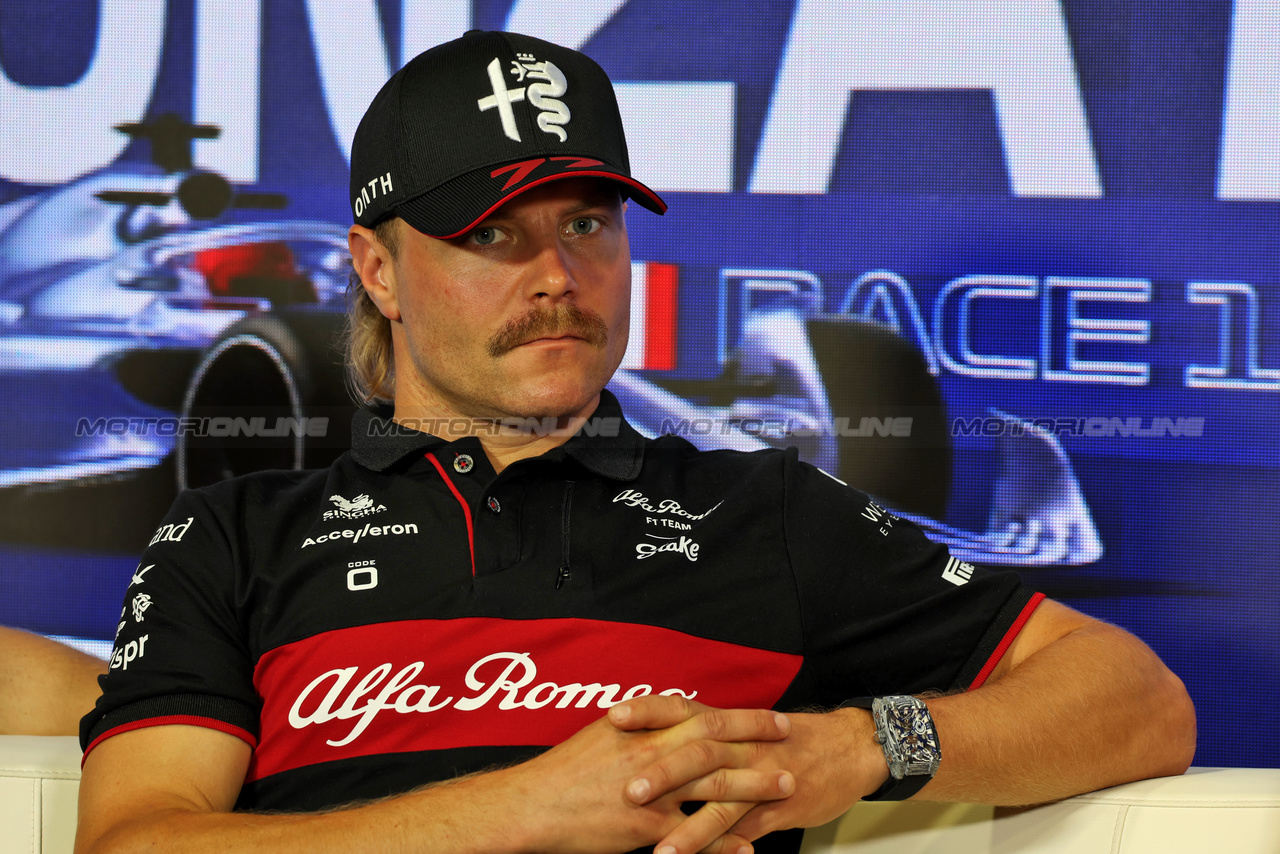 GP ITALIA, Valtteri Bottas (FIN) Alfa Romeo F1 Team in the FIA Press Conference.

31.08.2023. Formula 1 World Championship, Rd 15, Italian Grand Prix, Monza, Italy, Preparation Day.

 - www.xpbimages.com, EMail: requests@xpbimages.com © Copyright: Staley / XPB Images