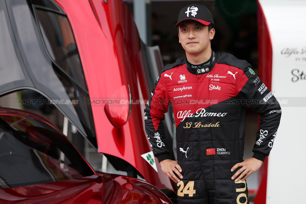 GP ITALIA, Zhou Guanyu (CHN) Alfa Romeo F1 Team - Alfa Romeo 33 Stradale unveil.

31.08.2023. Formula 1 World Championship, Rd 15, Italian Grand Prix, Monza, Italy, Preparation Day.

 - www.xpbimages.com, EMail: requests@xpbimages.com © Copyright: Staley / XPB Images