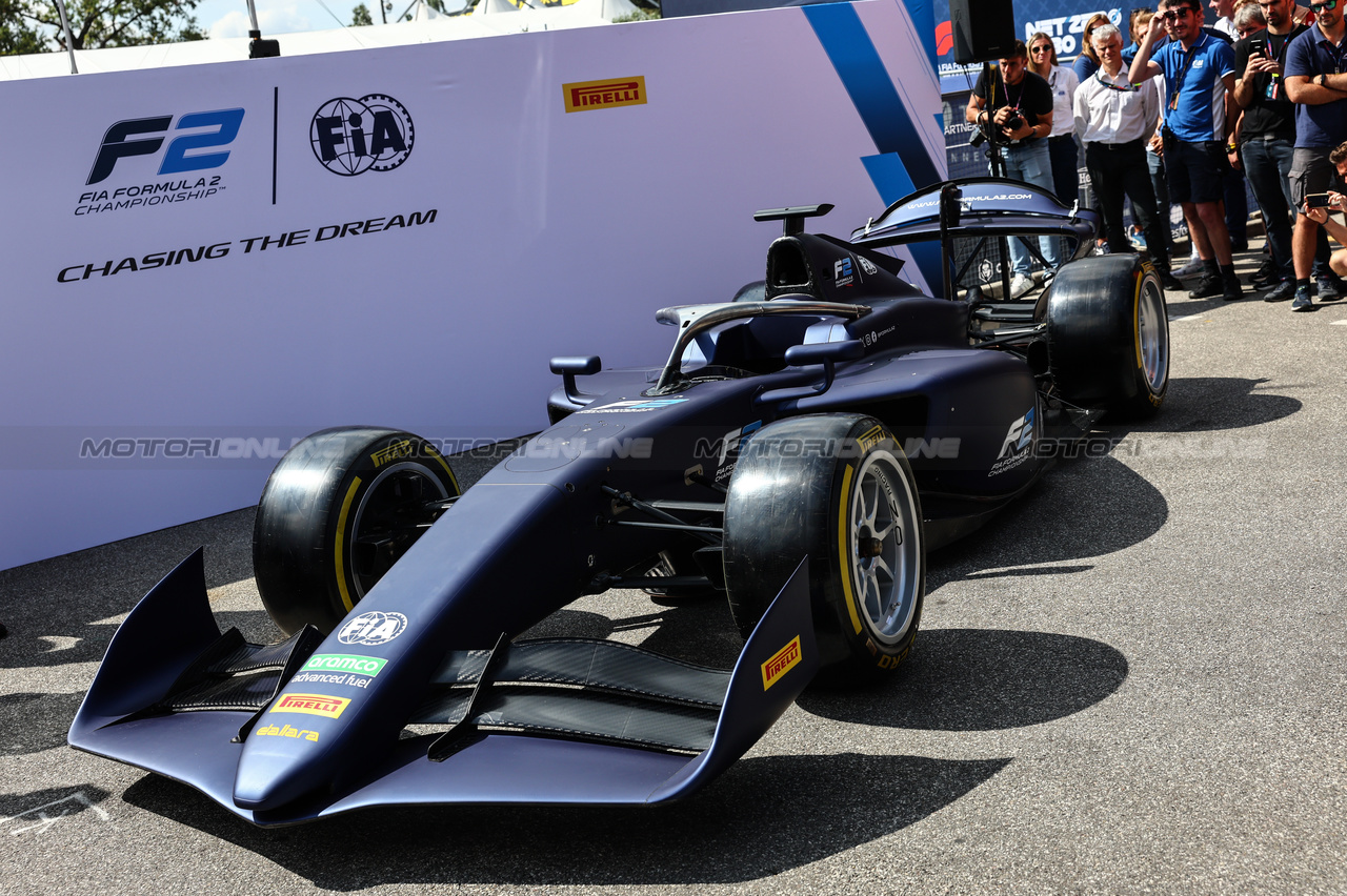 GP ITALIA, New Formula Two car
31.08.2023. Formula 1 World Championship, Rd 15, Italian Grand Prix, Monza, Italy, Preparation Day.
- www.xpbimages.com, EMail: requests@xpbimages.com © Copyright: Charniaux / XPB Images
