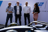 GP ITALIA, (L to R): Stefano Domenicali (ITA) Formula One President e CEO; Robert Reid (GBR) FIA Deputy President for Sport; Bruno Michel (FRA) F2 e F3 Chief Executive Officer; Laura Winter (GBR) F1 Presenter - 2024 F2 car is unveiled.
31.08.2023. Formula 1 World Championship, Rd 15, Italian Grand Prix, Monza, Italy, Preparation Day.
 - www.xpbimages.com, EMail: requests@xpbimages.com © Copyright: Staley / XPB Images