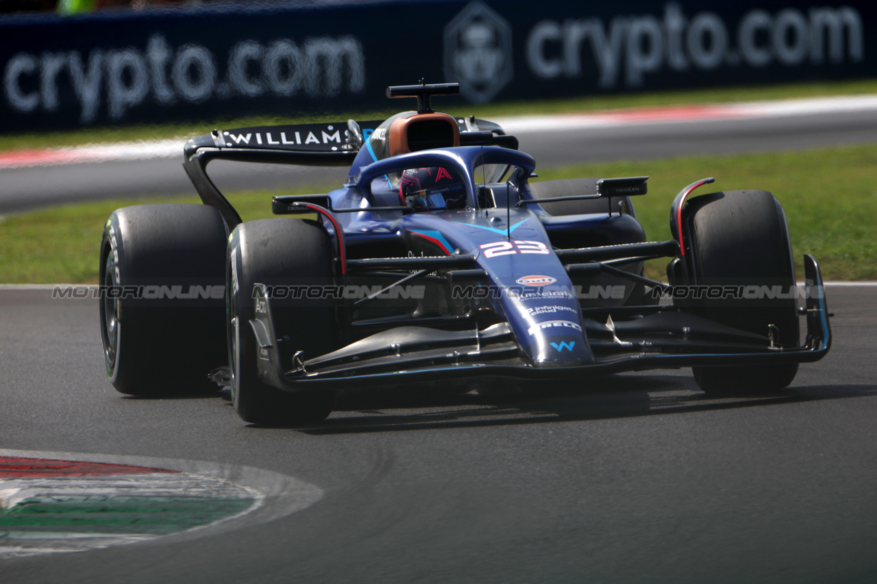 GP ITALIA, Alexander Albon (THA) Williams Racing FW45.

02.09.2023. Formula 1 World Championship, Rd 15, Italian Grand Prix, Monza, Italy, Qualifiche Day.

 - www.xpbimages.com, EMail: requests@xpbimages.com © Copyright: Staley / XPB Images