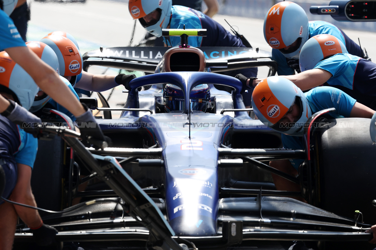 GP ITALIA, Logan Sargeant (USA) Williams Racing FW45 in the pits.

02.09.2023. Formula 1 World Championship, Rd 15, Italian Grand Prix, Monza, Italy, Qualifiche Day.

- www.xpbimages.com, EMail: requests@xpbimages.com © Copyright: Bearne / XPB Images