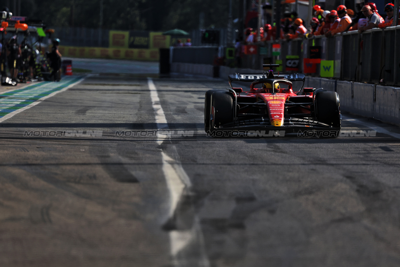 GP ITALIA, Charles Leclerc (MON) Ferrari SF-23 leaves the pits.

02.09.2023. Formula 1 World Championship, Rd 15, Italian Grand Prix, Monza, Italy, Qualifiche Day.

- www.xpbimages.com, EMail: requests@xpbimages.com © Copyright: Bearne / XPB Images