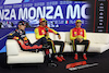GP ITALIA, (L to R): Max Verstappen (NLD) Red Bull Racing; Carlos Sainz Jr (ESP) Ferrari; Charles Leclerc (MON) Ferrari, in the qualifying FIA Press Conference.
02.09.2023. Formula 1 World Championship, Rd 15, Italian Grand Prix, Monza, Italy, Qualifiche Day.
 - www.xpbimages.com, EMail: requests@xpbimages.com © Copyright: Staley / XPB Images