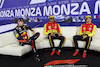 GP ITALIA, (L to R): Max Verstappen (NLD) Red Bull Racing; Carlos Sainz Jr (ESP) Ferrari; Charles Leclerc (MON) Ferrari, in the qualifying FIA Press Conference.
02.09.2023. Formula 1 World Championship, Rd 15, Italian Grand Prix, Monza, Italy, Qualifiche Day.
 - www.xpbimages.com, EMail: requests@xpbimages.com © Copyright: Staley / XPB Images