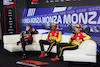 GP ITALIA, (L to R): Max Verstappen (NLD) Red Bull Racing; Carlos Sainz Jr (ESP) Ferrari; Charles Leclerc (MON) Ferrari, in the qualifying FIA Press Conference.
02.09.2023. Formula 1 World Championship, Rd 15, Italian Grand Prix, Monza, Italy, Qualifiche Day.
 - www.xpbimages.com, EMail: requests@xpbimages.com © Copyright: Staley / XPB Images