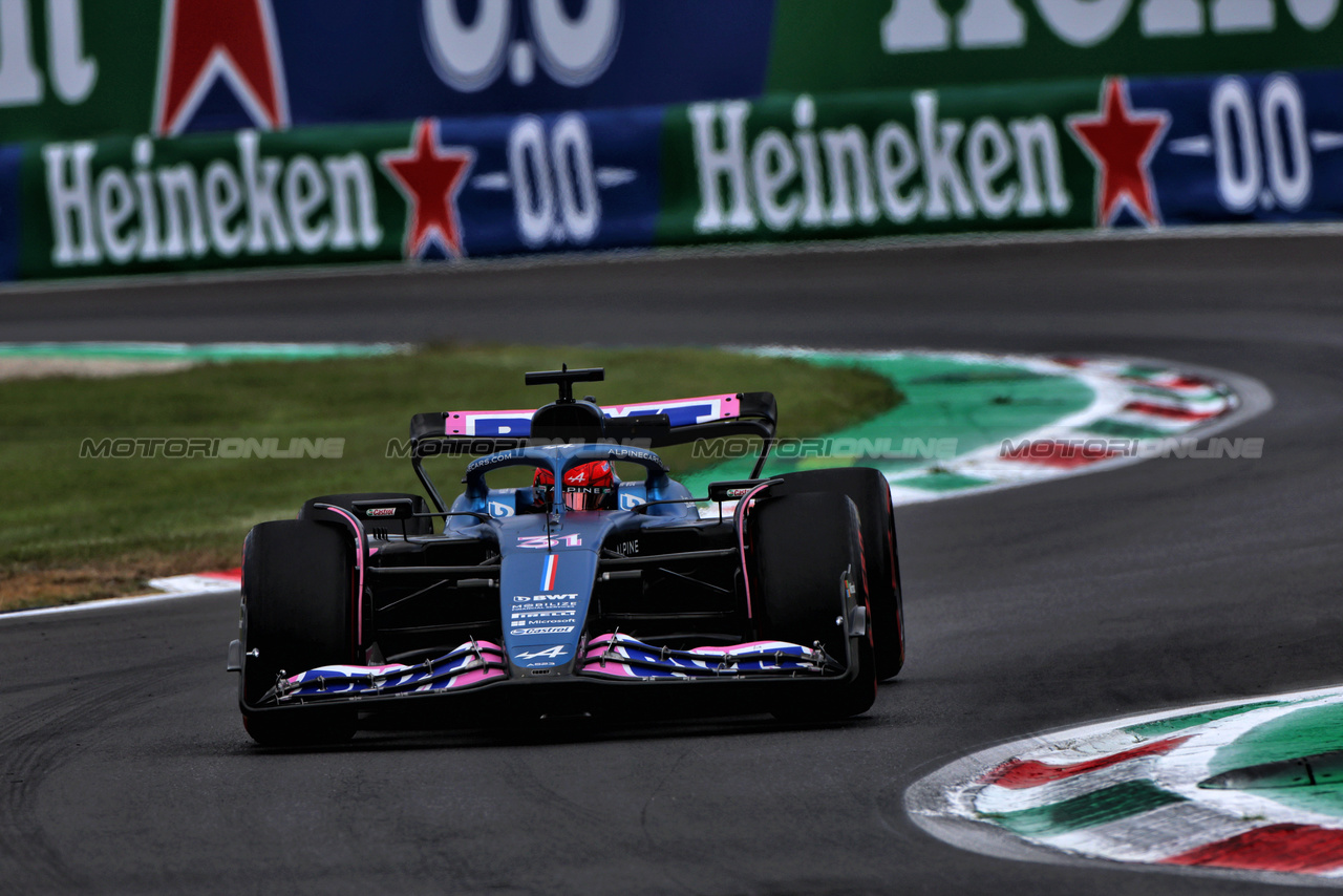 GP ITALIA, Esteban Ocon (FRA) Alpine F1 Team A523.

01.09.2023. Formula 1 World Championship, Rd 15, Italian Grand Prix, Monza, Italy, Practice Day.

 - www.xpbimages.com, EMail: requests@xpbimages.com © Copyright: Staley / XPB Images