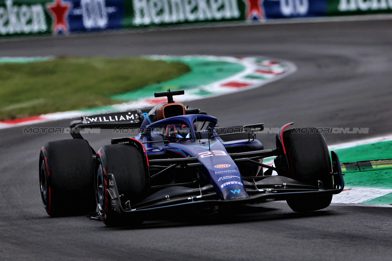 GP ITALIA, Alexander Albon (THA) Williams Racing FW45.

01.09.2023. Formula 1 World Championship, Rd 15, Italian Grand Prix, Monza, Italy, Practice Day.

 - www.xpbimages.com, EMail: requests@xpbimages.com © Copyright: Staley / XPB Images