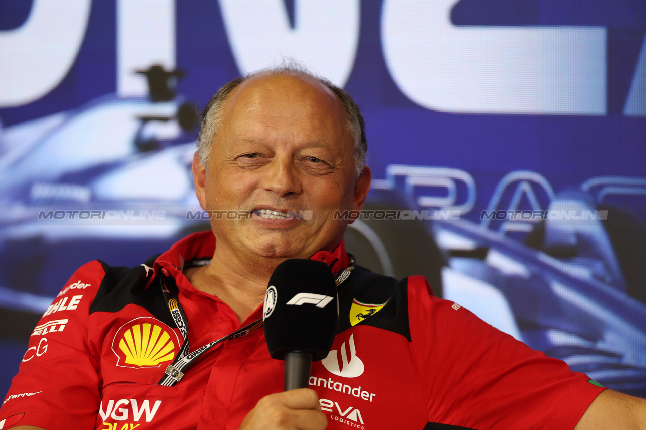 GP ITALIA, Frederic Vasseur (FRA) Ferrari Team Principal in the FIA Press Conference.

01.09.2023. Formula 1 World Championship, Rd 15, Italian Grand Prix, Monza, Italy, Practice Day.

 - www.xpbimages.com, EMail: requests@xpbimages.com © Copyright: Staley / XPB Images