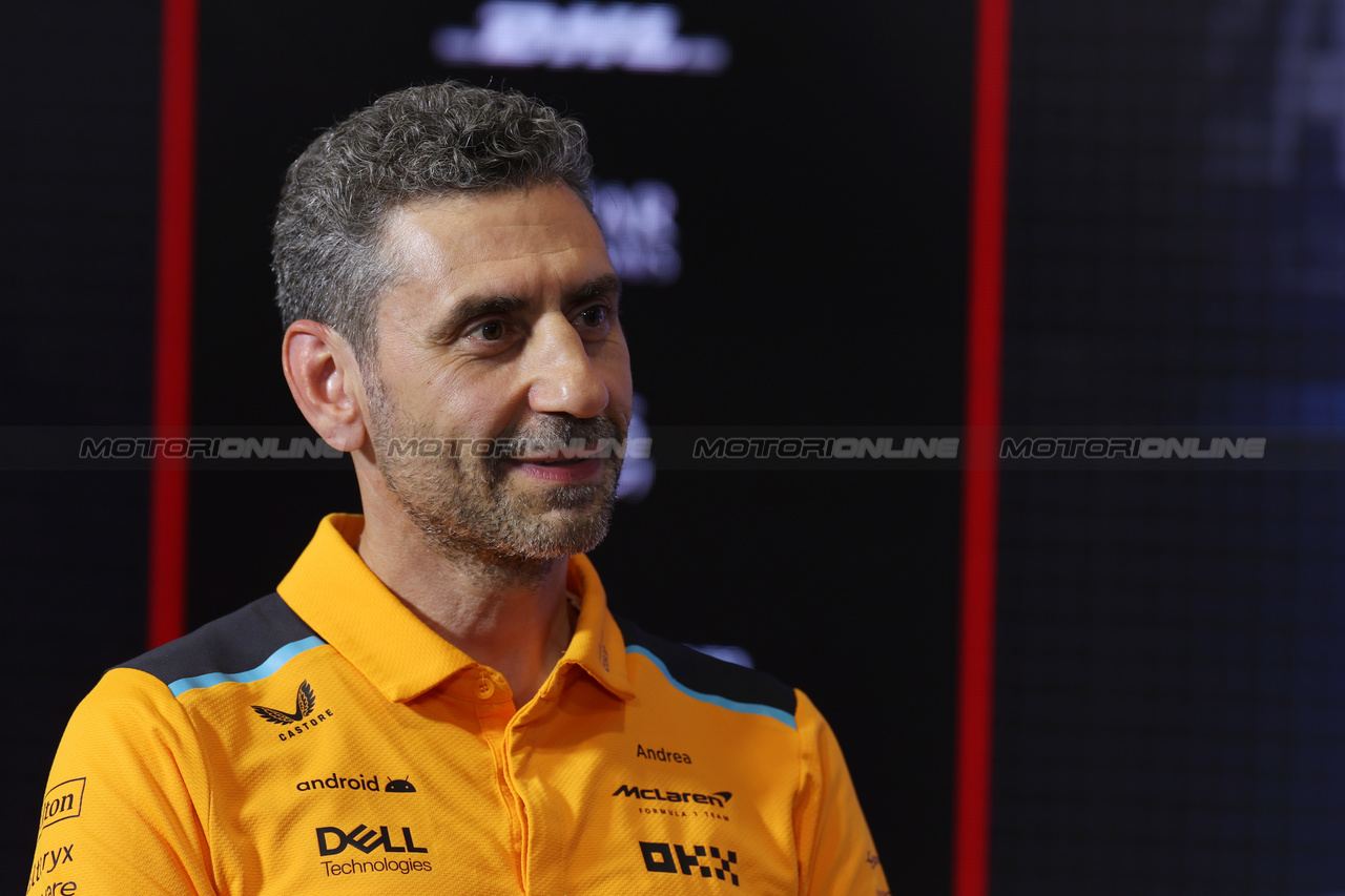 GP ITALIA, Andrea Stella (ITA) McLaren Team Principal in the FIA Press Conference.

01.09.2023. Formula 1 World Championship, Rd 15, Italian Grand Prix, Monza, Italy, Practice Day.

 - www.xpbimages.com, EMail: requests@xpbimages.com © Copyright: Staley / XPB Images