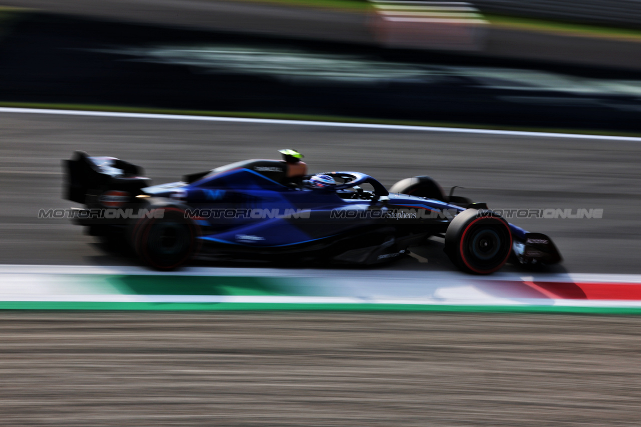 GP ITALIA, Logan Sargeant (USA) Williams Racing FW45.

01.09.2023. Formula 1 World Championship, Rd 15, Italian Grand Prix, Monza, Italy, Practice Day.

 - www.xpbimages.com, EMail: requests@xpbimages.com © Copyright: Staley / XPB Images