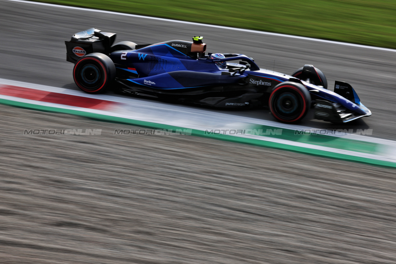 GP ITALIA, Logan Sargeant (USA) Williams Racing FW45.

01.09.2023. Formula 1 World Championship, Rd 15, Italian Grand Prix, Monza, Italy, Practice Day.

 - www.xpbimages.com, EMail: requests@xpbimages.com © Copyright: Staley / XPB Images