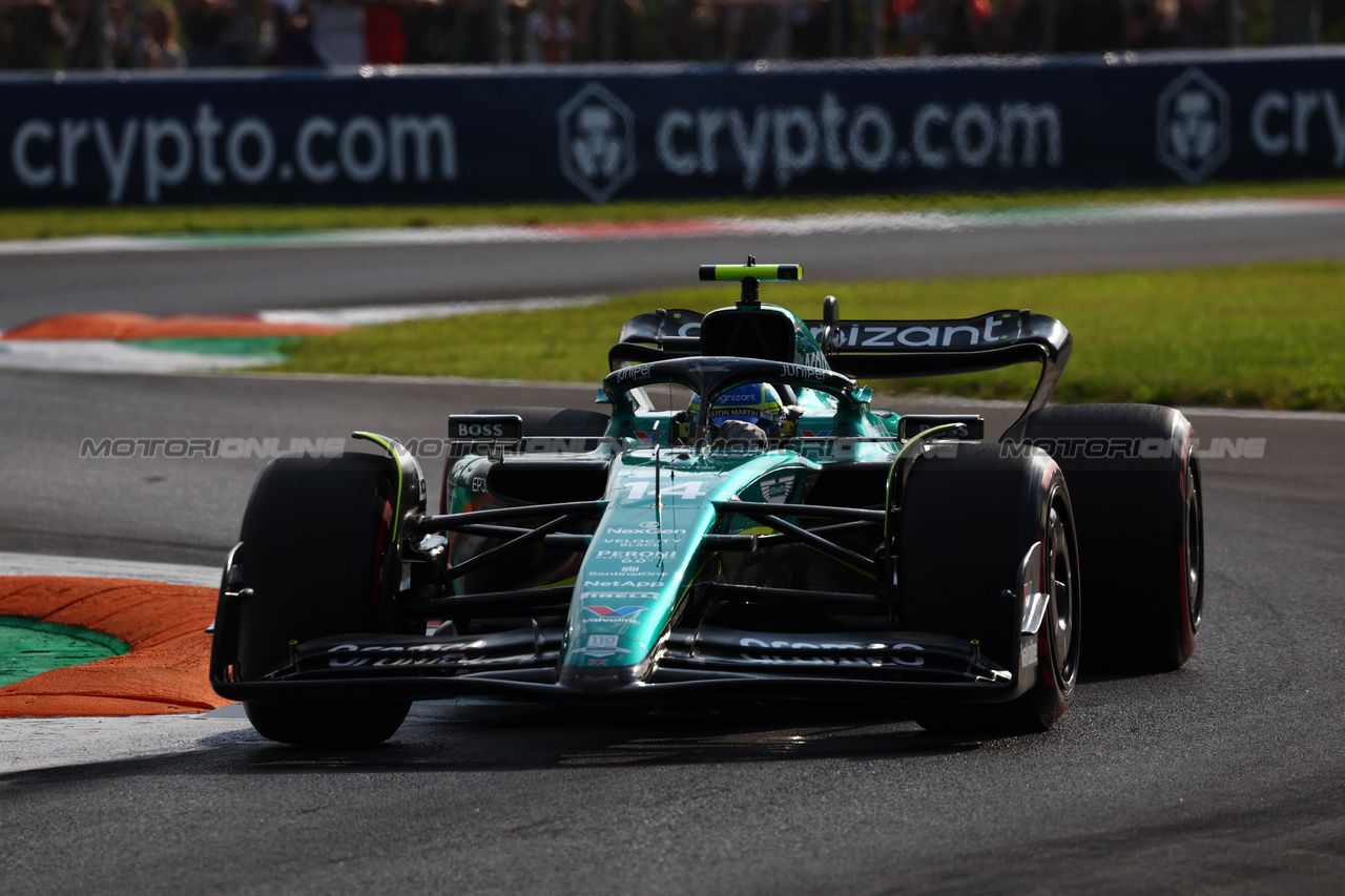 GP ITALIA, Fernando Alonso (ESP) Aston Martin F1 Team AMR23.

01.09.2023. Formula 1 World Championship, Rd 15, Italian Grand Prix, Monza, Italy, Practice Day.

 - www.xpbimages.com, EMail: requests@xpbimages.com © Copyright: Coates / XPB Images