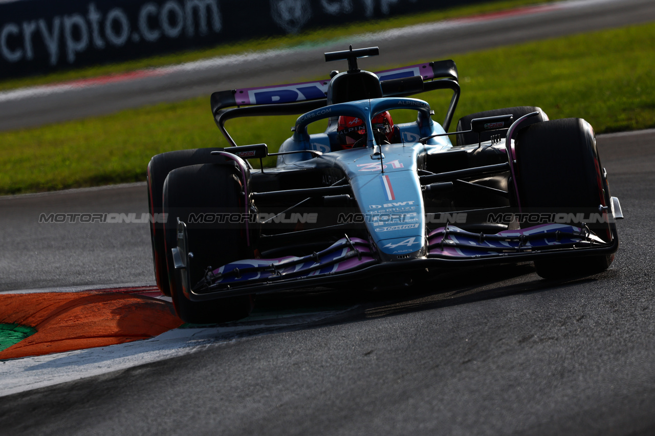 GP ITALIA, Esteban Ocon (FRA), Alpine F1 Team 
01.09.2023. Formula 1 World Championship, Rd 15, Italian Grand Prix, Monza, Italy, Practice Day.
- www.xpbimages.com, EMail: requests@xpbimages.com © Copyright: Charniaux / XPB Images