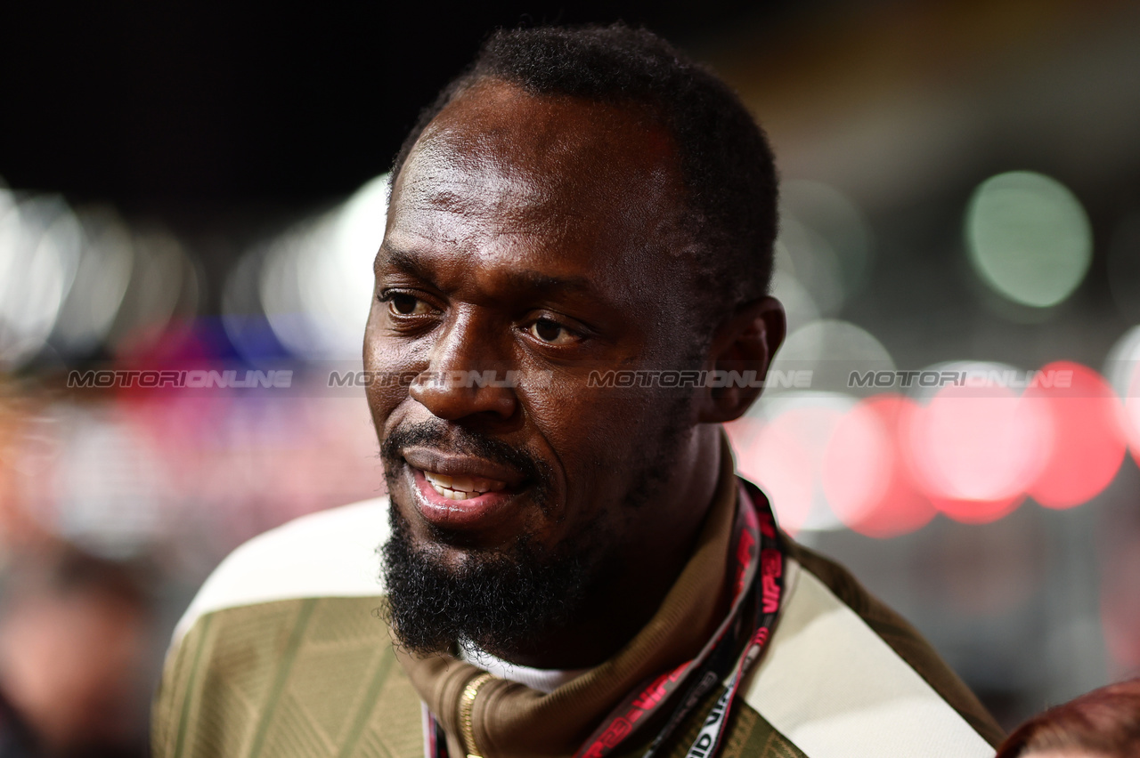 GP LAS VEGAS, Usain Bolt (JAM)
18.11.2023. Formula 1 World Championship, Rd 22, Las Vegas Grand Prix, Las Vegas, Nevada, USA, Gara Day.
- www.xpbimages.com, EMail: requests@xpbimages.com © Copyright: Charniaux / XPB Images