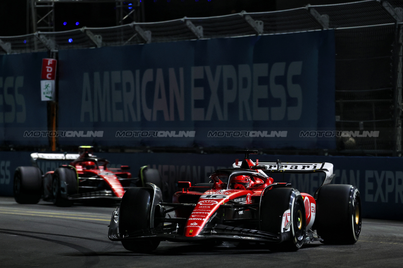 GP LAS VEGAS, Charles Leclerc (MON) Ferrari SF-23.

18.11.2023. Formula 1 World Championship, Rd 22, Las Vegas Grand Prix, Las Vegas, Nevada, USA, Gara Day.

 - www.xpbimages.com, EMail: requests@xpbimages.com © Copyright: Coates / XPB Images