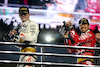 GP LAS VEGAS, (L to R): Gara winner Max Verstappen (NLD) Red Bull Racing celebrates on the podium with third placed Sergio Perez (MEX) Red Bull Racing. 
18.11.2023. Formula 1 World Championship, Rd 22, Las Vegas Grand Prix, Las Vegas, Nevada, USA, Gara Day.
 - www.xpbimages.com, EMail: requests@xpbimages.com © Copyright: Staley / XPB Images