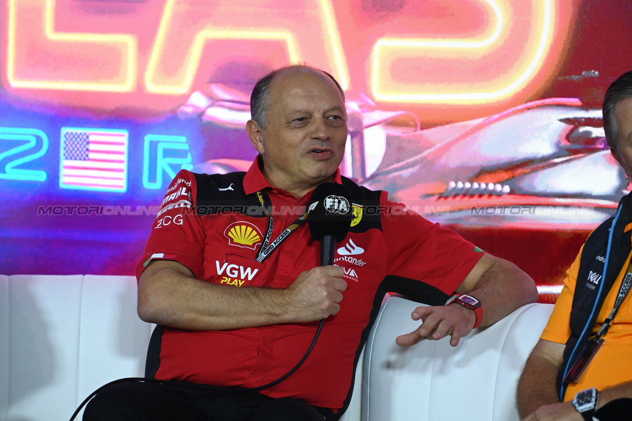 GP LAS VEGAS, Frederic Vasseur (FRA) Ferrari Team Principal in the first practice session.

16.11.2023. Formula 1 World Championship, Rd 22, Las Vegas Grand Prix, Las Vegas, Nevada, USA, Practice Day.

- www.xpbimages.com, EMail: requests@xpbimages.com © Copyright: XPB Images