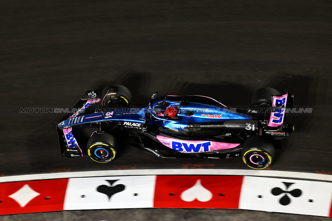 GP LAS VEGAS, Esteban Ocon (FRA) Alpine F1 Team A523.

16.11.2023. Formula 1 World Championship, Rd 22, Las Vegas Grand Prix, Las Vegas, Nevada, USA, Practice Day.

- www.xpbimages.com, EMail: requests@xpbimages.com © Copyright: Batchelor / XPB Images