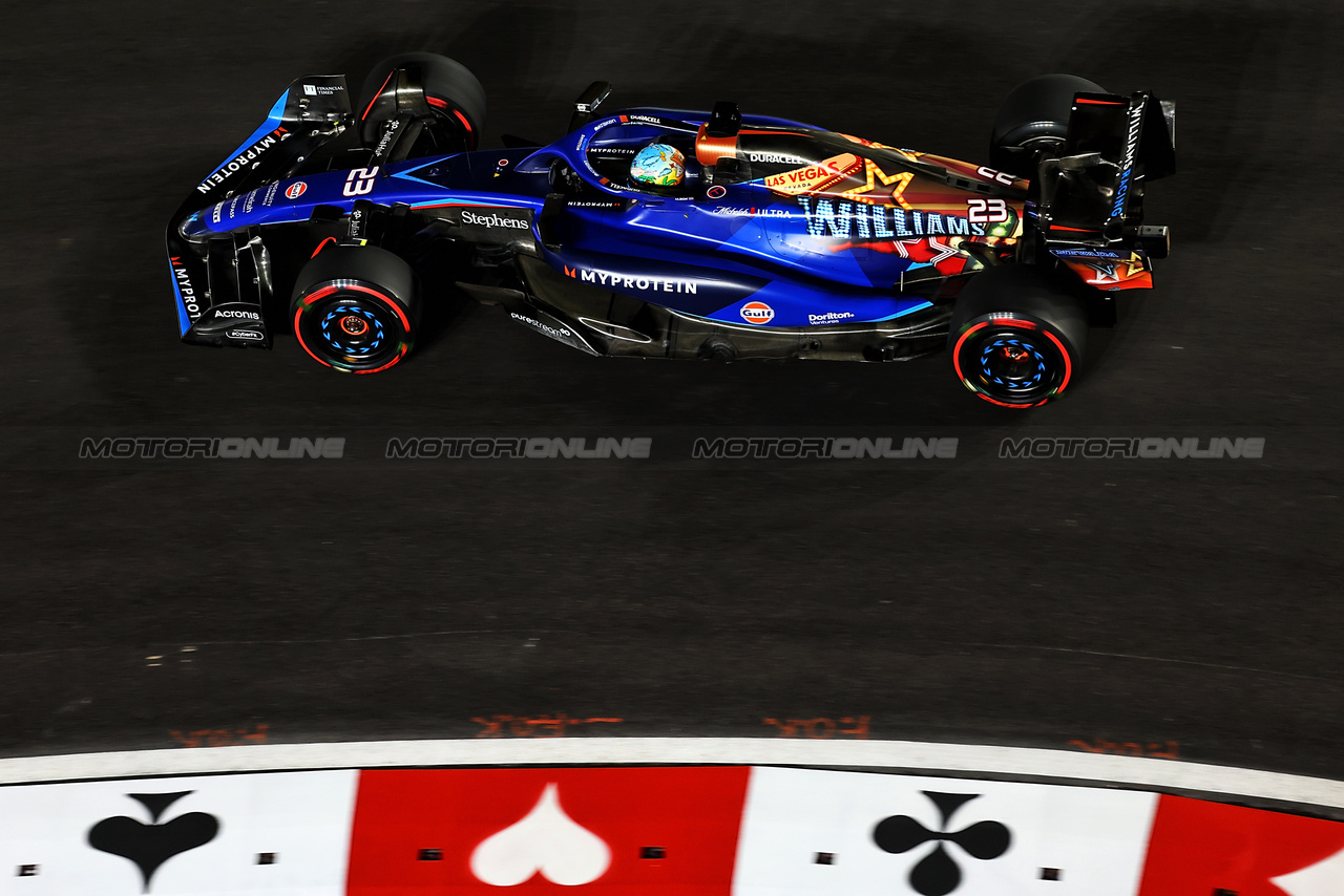GP LAS VEGAS, Alexander Albon (THA) Williams Racing FW45.

16.11.2023. Formula 1 World Championship, Rd 22, Las Vegas Grand Prix, Las Vegas, Nevada, USA, Practice Day.

- www.xpbimages.com, EMail: requests@xpbimages.com © Copyright: Batchelor / XPB Images