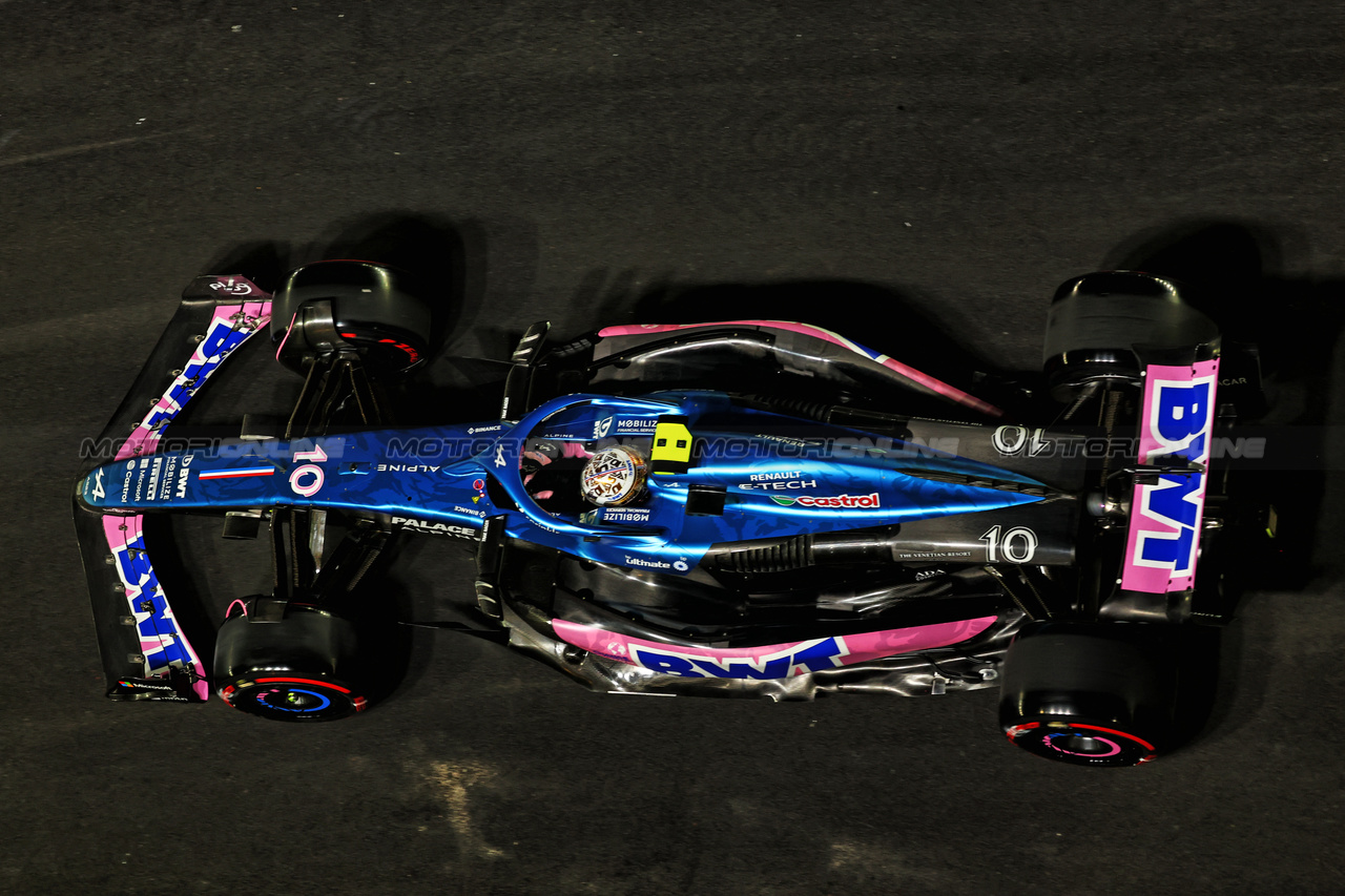 GP LAS VEGAS, Pierre Gasly (FRA) Alpine F1 Team A523.

16.11.2023. Formula 1 World Championship, Rd 22, Las Vegas Grand Prix, Las Vegas, Nevada, USA, Practice Day.

- www.xpbimages.com, EMail: requests@xpbimages.com © Copyright: Batchelor / XPB Images