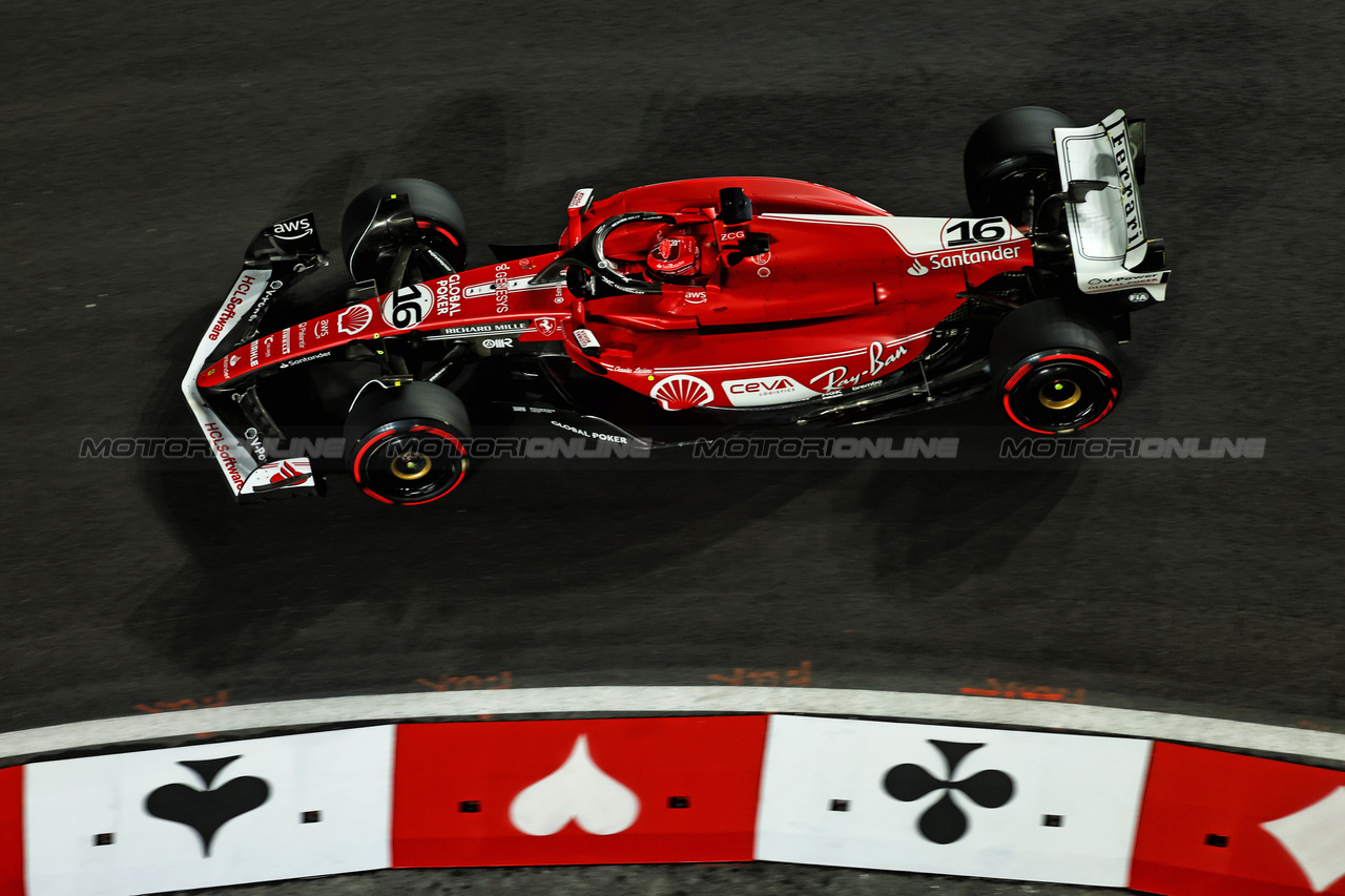 GP LAS VEGAS, Charles Leclerc (MON) Ferrari SF-23.

16.11.2023. Formula 1 World Championship, Rd 22, Las Vegas Grand Prix, Las Vegas, Nevada, USA, Practice Day.

- www.xpbimages.com, EMail: requests@xpbimages.com © Copyright: Batchelor / XPB Images