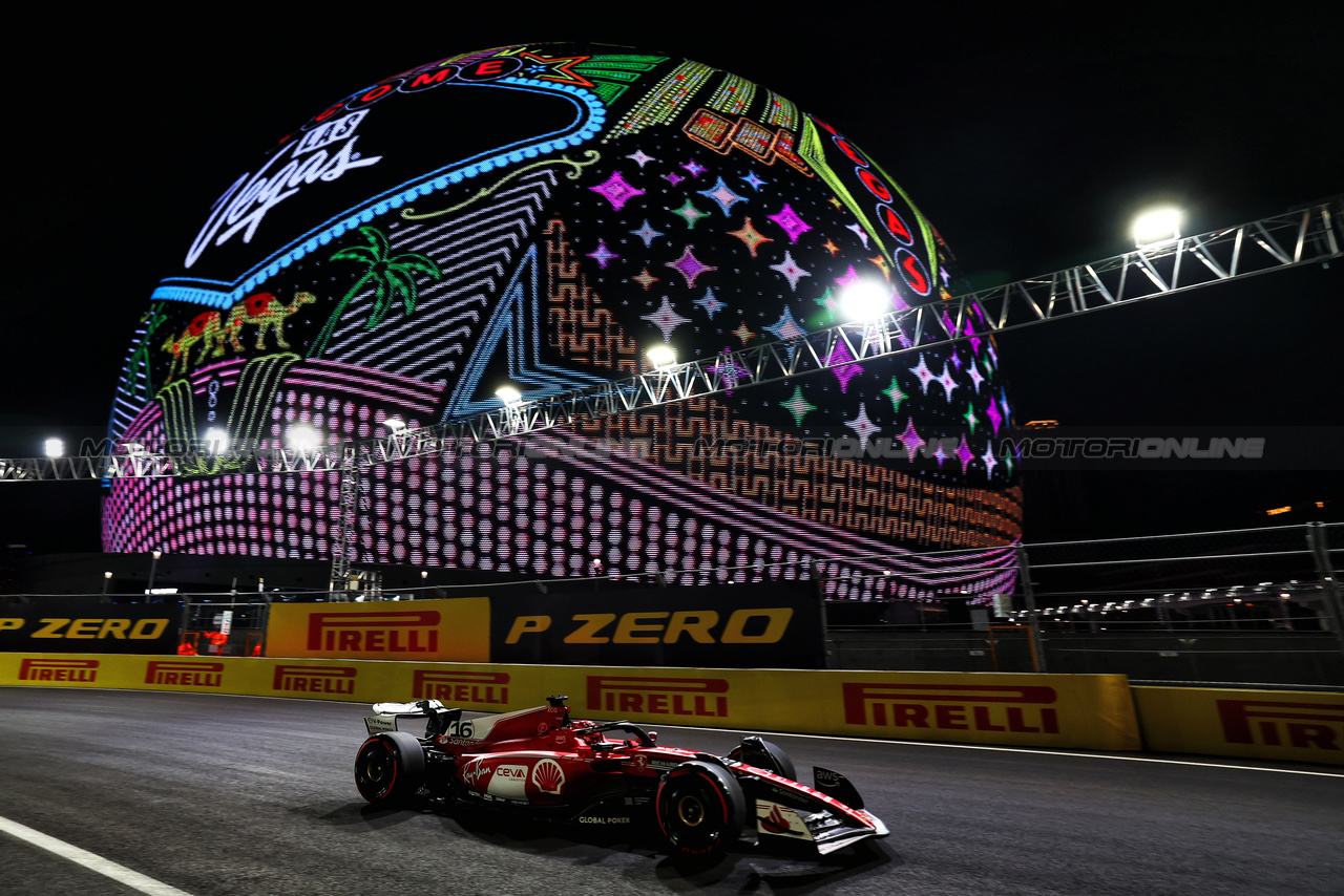 GP LAS VEGAS, Charles Leclerc (MON) Ferrari SF-23.

16.11.2023. Formula 1 World Championship, Rd 22, Las Vegas Grand Prix, Las Vegas, Nevada, USA, Practice Day.

 - www.xpbimages.com, EMail: requests@xpbimages.com © Copyright: Coates / XPB Images