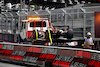 GP LAS VEGAS, The Ferrari SF-23 of Carlos Sainz Jr (ESP) Ferrari is recovered back to the pits on the back of a truck.
16.11.2023. Formula 1 World Championship, Rd 22, Las Vegas Grand Prix, Las Vegas, Nevada, USA, Practice Day.
 - www.xpbimages.com, EMail: requests@xpbimages.com © Copyright: Coates / XPB Images