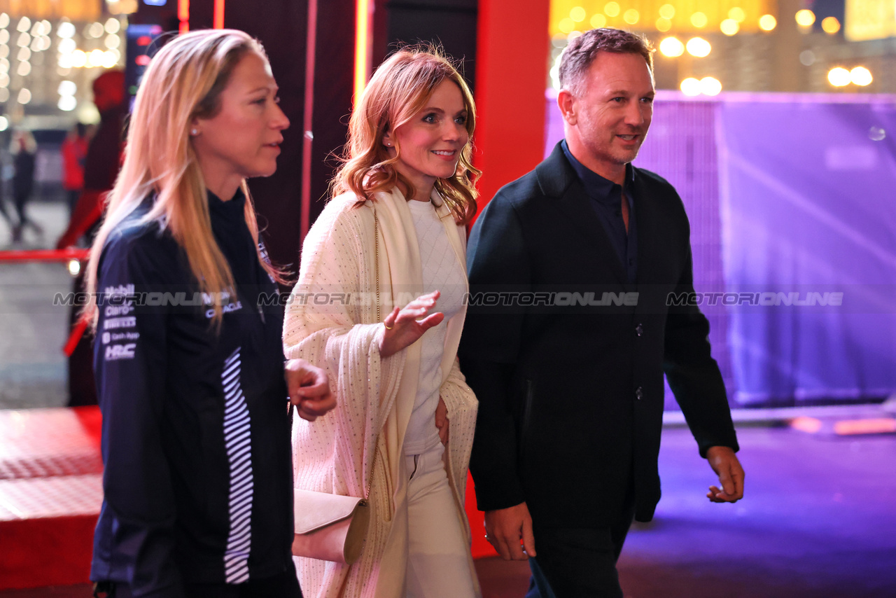 GP LAS VEGAS, (L to R): Geri Horner (GBR) Singer with her husband Christian Horner (GBR) Red Bull Racing Team Principal.

15.11.2023. Formula 1 World Championship, Rd 22, Las Vegas Grand Prix, Las Vegas, Nevada, USA, Preparation Day.

- www.xpbimages.com, EMail: requests@xpbimages.com © Copyright: Bearne / XPB Images