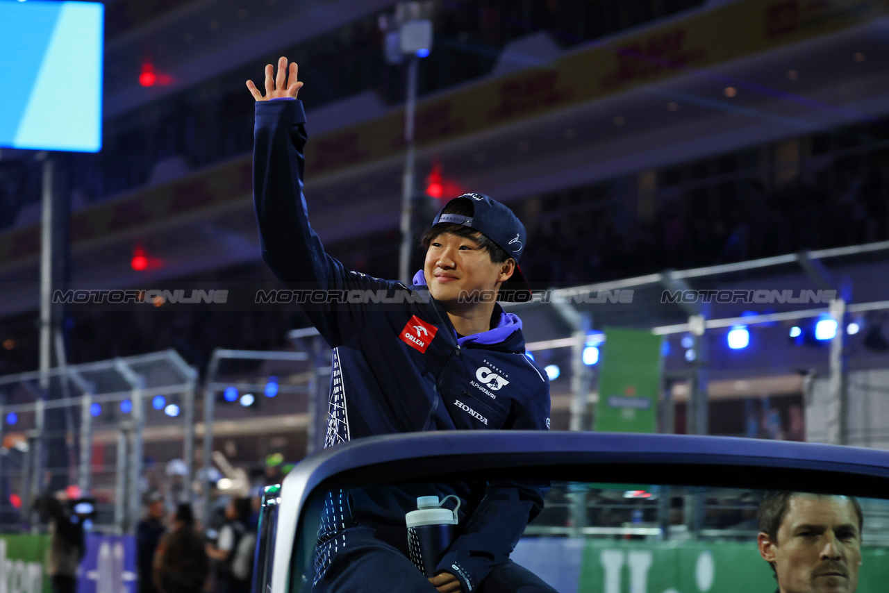 GP LAS VEGAS, Yuki Tsunoda (JPN) AlphaTauri on the drivers' parade.

18.11.2023. Formula 1 World Championship, Rd 22, Las Vegas Grand Prix, Las Vegas, Nevada, USA, Gara Day.

 - www.xpbimages.com, EMail: requests@xpbimages.com © Copyright: Coates / XPB Images