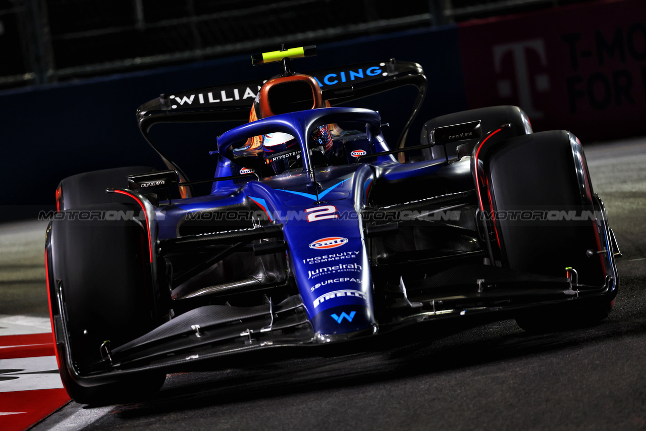 GP LAS VEGAS, Logan Sargeant (USA) Williams Racing FW45.

17.11.2023. Formula 1 World Championship, Rd 22, Las Vegas Grand Prix, Las Vegas, Nevada, USA, Qualifiche Day.

 - www.xpbimages.com, EMail: requests@xpbimages.com © Copyright: Coates / XPB Images