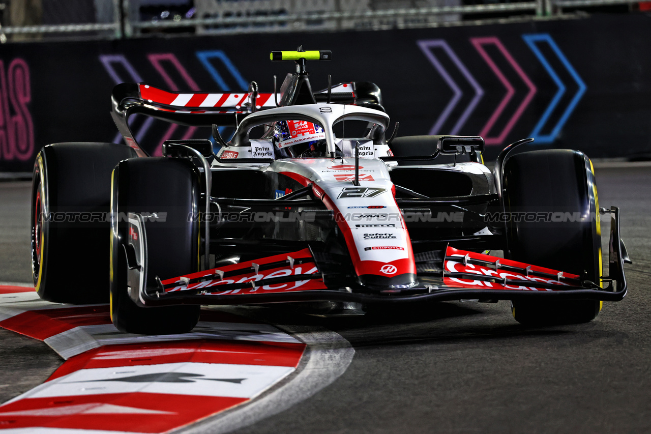 GP LAS VEGAS, Nico Hulkenberg (GER) Haas VF-23.

17.11.2023. Formula 1 World Championship, Rd 22, Las Vegas Grand Prix, Las Vegas, Nevada, USA, Qualifiche Day.

 - www.xpbimages.com, EMail: requests@xpbimages.com © Copyright: Coates / XPB Images