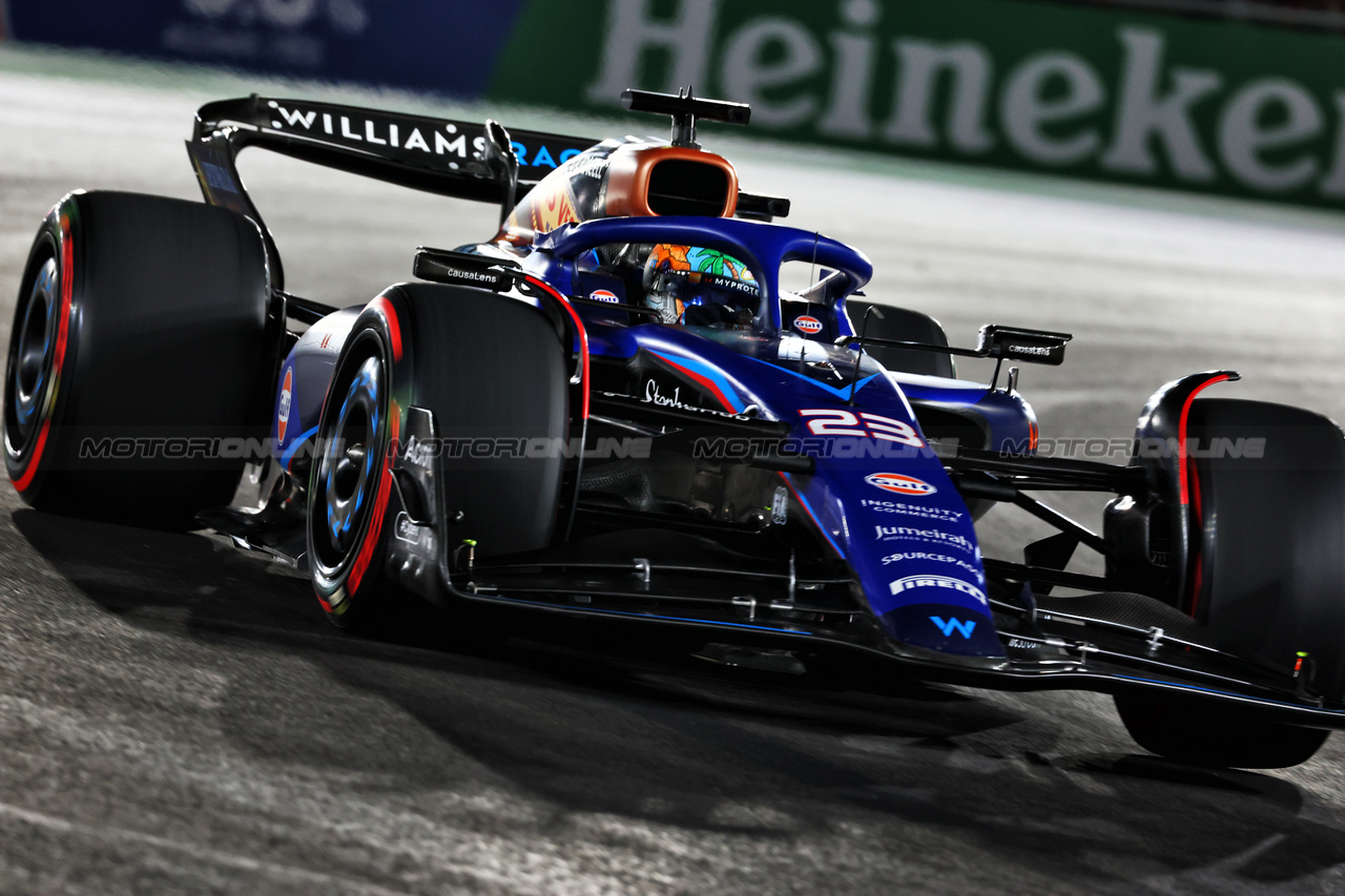 GP LAS VEGAS, Alexander Albon (THA) Williams Racing FW45.

17.11.2023. Formula 1 World Championship, Rd 22, Las Vegas Grand Prix, Las Vegas, Nevada, USA, Qualifiche Day.

 - www.xpbimages.com, EMail: requests@xpbimages.com © Copyright: Coates / XPB Images