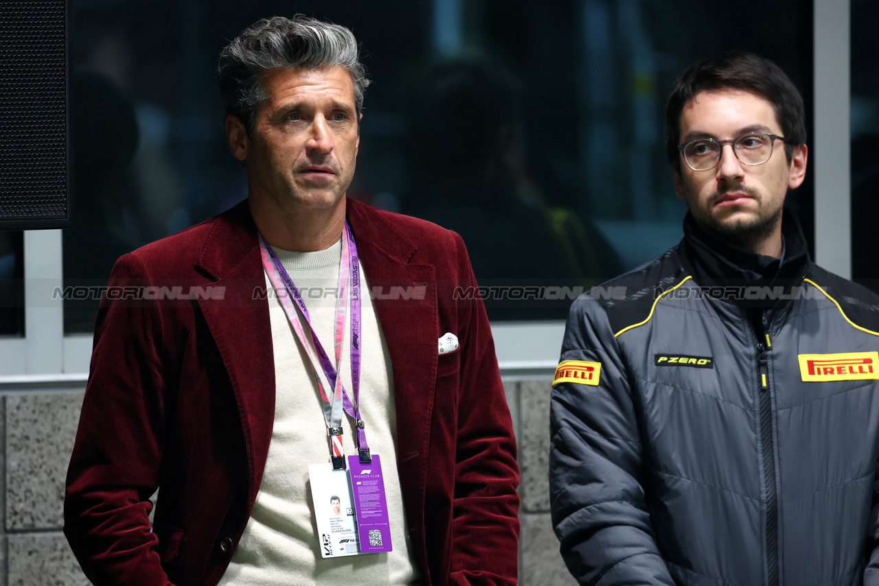 GP LAS VEGAS, Patrick Dempsey (USA) Actor in parc ferme.

17.11.2023. Formula 1 World Championship, Rd 22, Las Vegas Grand Prix, Las Vegas, Nevada, USA, Qualifiche Day.

- www.xpbimages.com, EMail: requests@xpbimages.com © Copyright: Batchelor / XPB Images