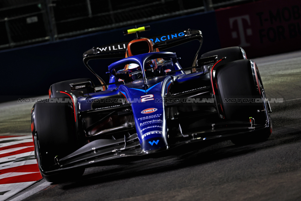 GP LAS VEGAS, Logan Sargeant (USA) Williams Racing FW45.

17.11.2023. Formula 1 World Championship, Rd 22, Las Vegas Grand Prix, Las Vegas, Nevada, USA, Qualifiche Day.

 - www.xpbimages.com, EMail: requests@xpbimages.com © Copyright: Coates / XPB Images