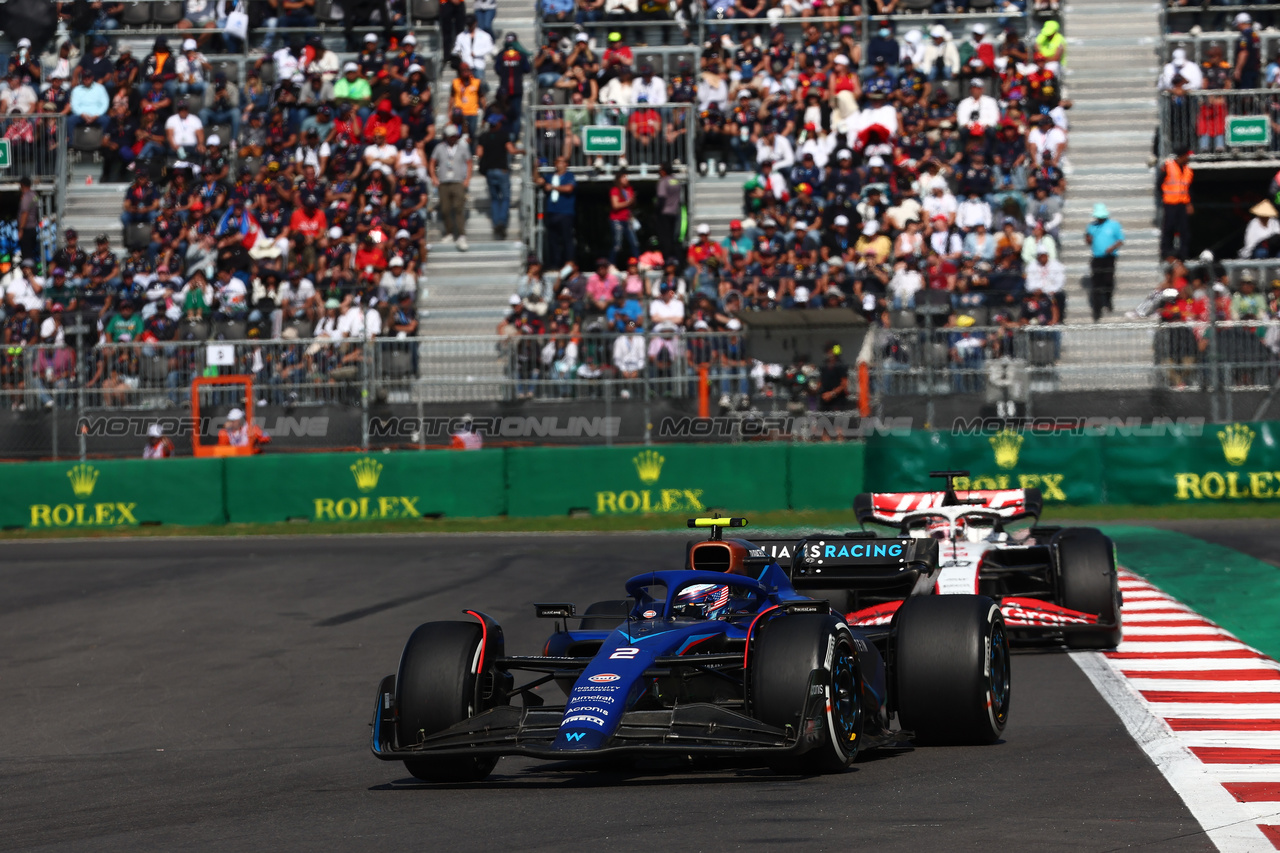 GP MESSICO, Logan Sargeant (USA) Williams Racing FW45.

29.10.2023. Formula 1 World Championship, Rd 20, Mexican Grand Prix, Mexico City, Mexico, Gara Day.

 - www.xpbimages.com, EMail: requests@xpbimages.com © Copyright: Coates / XPB Images