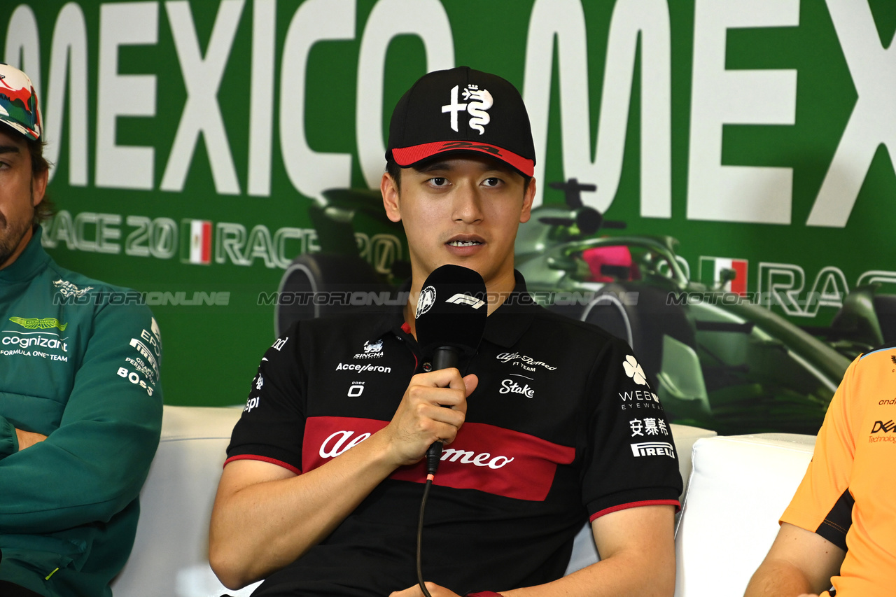 GP MESSICO, Zhou Guanyu (CHN) Alfa Romeo F1 Team in the FIA Press Conference.

26.10.2023. Formula 1 World Championship, Rd 20, Mexican Grand Prix, Mexico City, Mexico, Preparation Day.

- www.xpbimages.com, EMail: requests@xpbimages.com © Copyright: XPB Images