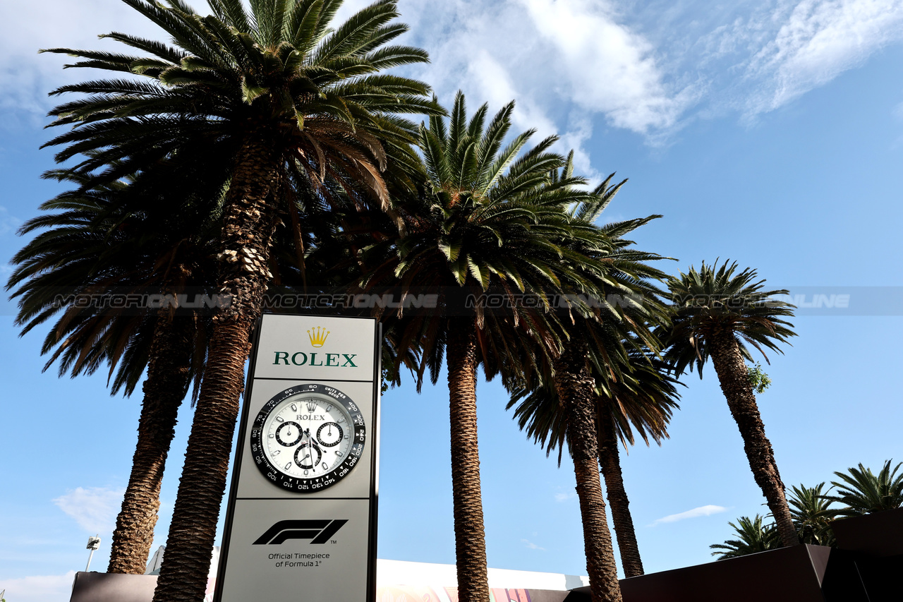 GP MESSICO, Paddock Atmosfera - Rolex clock.

26.10.2023. Formula 1 World Championship, Rd 20, Mexican Grand Prix, Mexico City, Mexico, Preparation Day.

- www.xpbimages.com, EMail: requests@xpbimages.com © Copyright: Moy / XPB Images