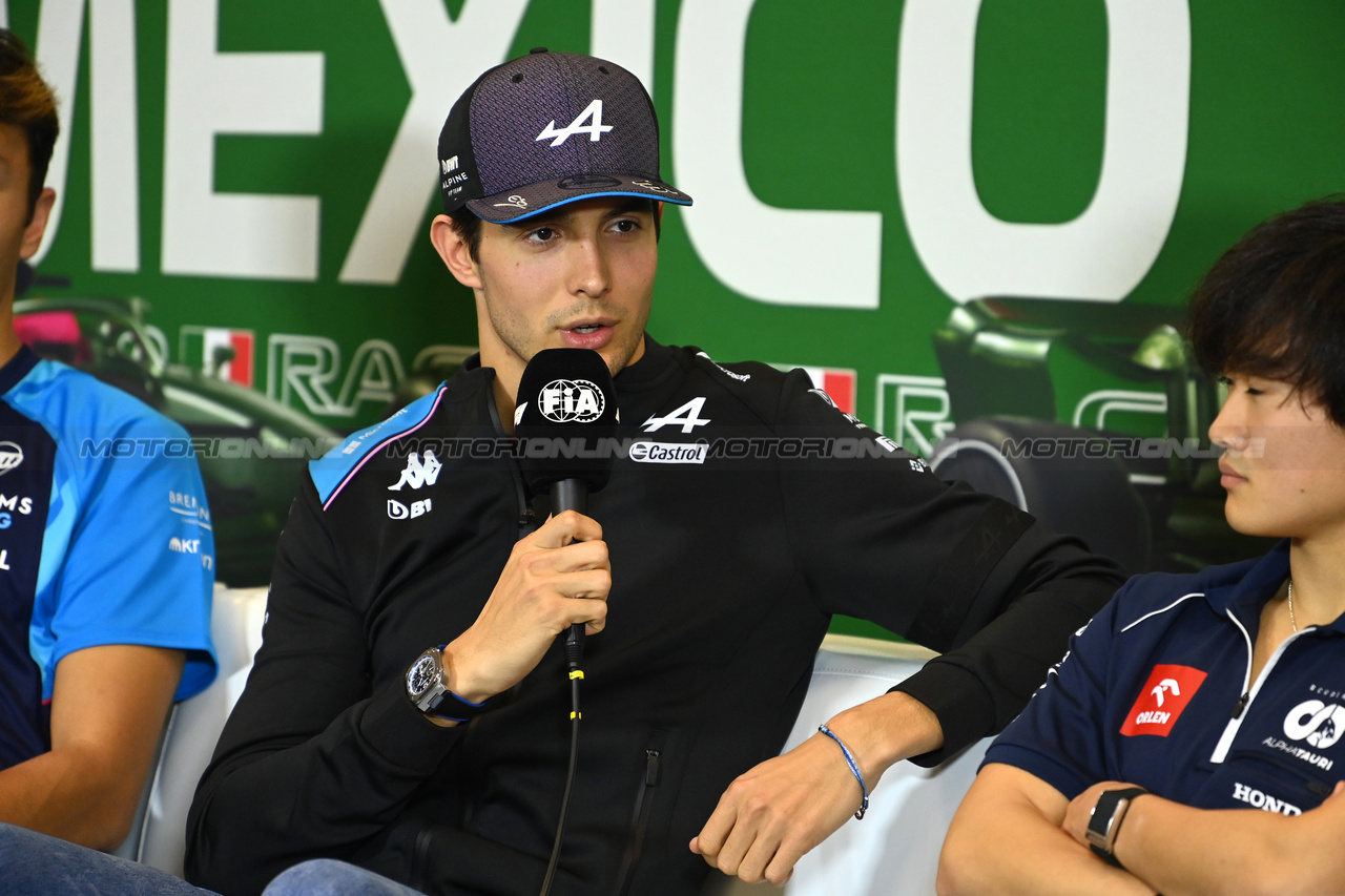 GP MESSICO, Esteban Ocon (FRA) Alpine F1 Team in the FIA Press Conference.

26.10.2023. Formula 1 World Championship, Rd 20, Mexican Grand Prix, Mexico City, Mexico, Preparation Day.

- www.xpbimages.com, EMail: requests@xpbimages.com © Copyright: XPB Images