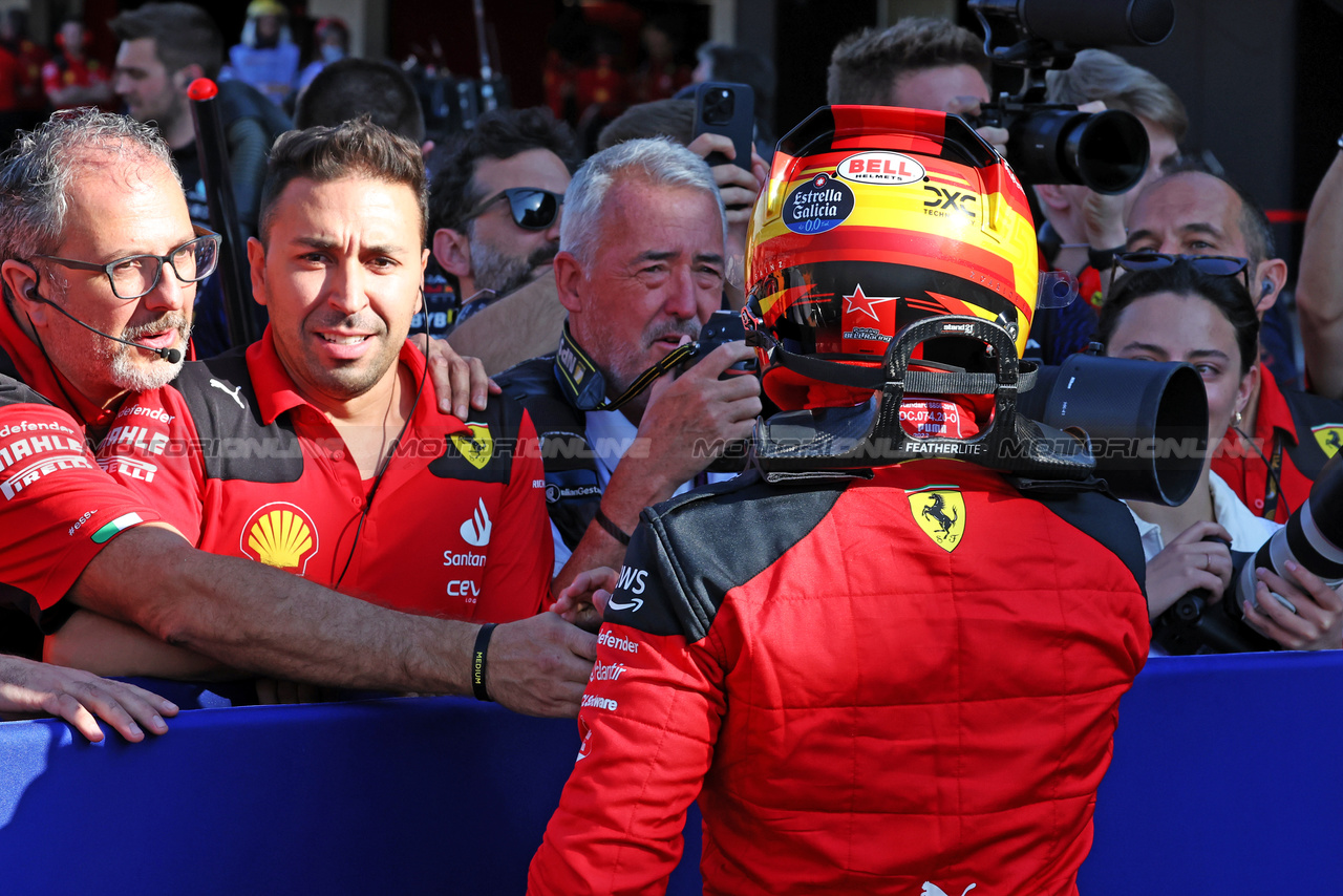 GP MESSICO, Carlos Sainz Jr (ESP) Ferrari in qualifying parc ferme.

28.10.2023. Formula 1 World Championship, Rd 20, Mexican Grand Prix, Mexico City, Mexico, Qualifiche Day.

- www.xpbimages.com, EMail: requests@xpbimages.com © Copyright: Moy / XPB Images