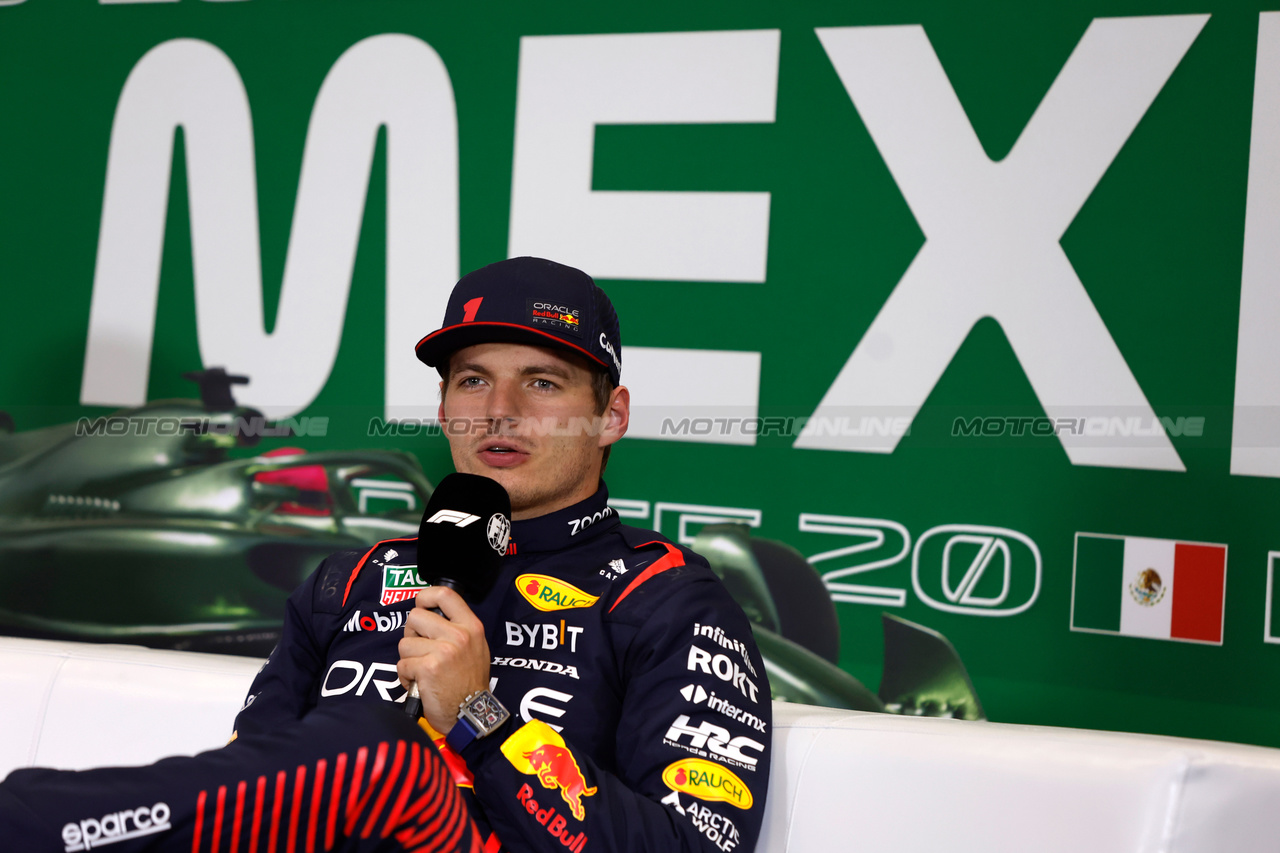 GP MESSICO, Max Verstappen, Red Bull Racing, in the post Qualifiche Press Conference
28.10.2023. Formula 1 World Championship, Rd 20, Mexican Grand Prix, Mexico City, Mexico, Qualifiche Day.
- www.xpbimages.com, EMail: requests@xpbimages.com © Copyright: XPB Images