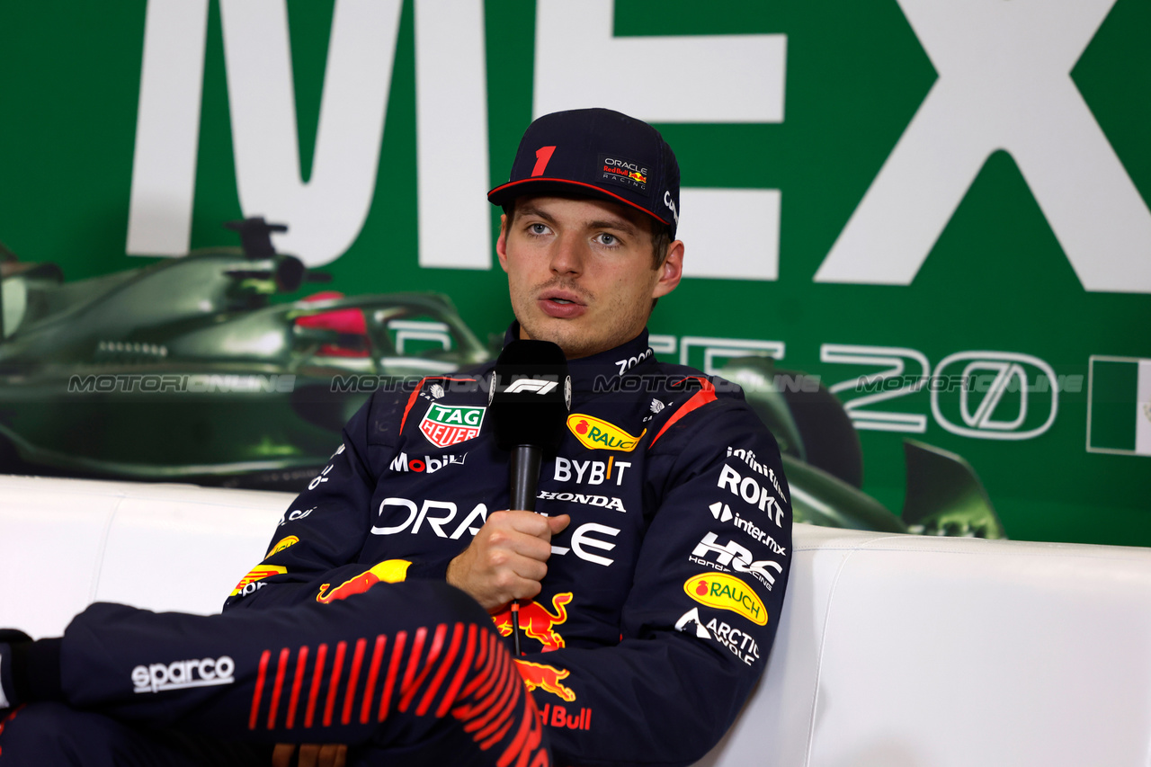 GP MESSICO, Max Verstappen, Red Bull Racing, in the post Qualifiche Press Conference
28.10.2023. Formula 1 World Championship, Rd 20, Mexican Grand Prix, Mexico City, Mexico, Qualifiche Day.
- www.xpbimages.com, EMail: requests@xpbimages.com © Copyright: XPB Images