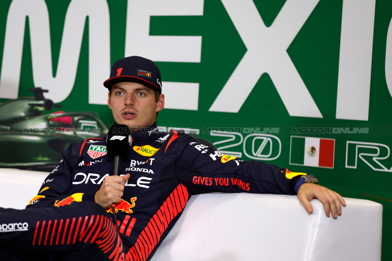 GP MESSICO, Max Verstappen, Red Bull Racing, in the post Qualifiche Press Conference
28.10.2023. Formula 1 World Championship, Rd 20, Mexican Grand Prix, Mexico City, Mexico, Qualifiche Day.
- www.xpbimages.com, EMail: requests@xpbimages.com © Copyright: XPB Images