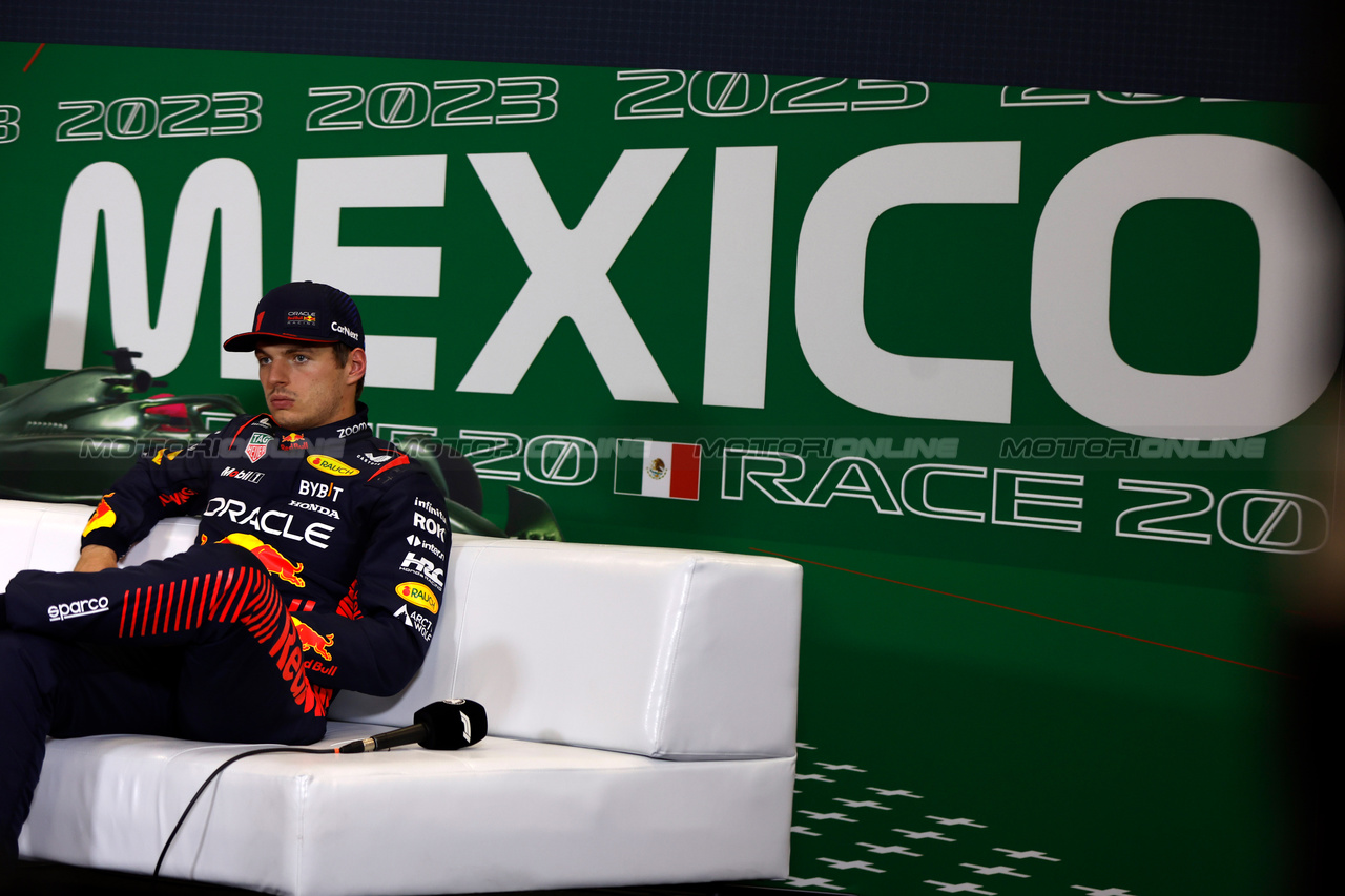 GP MESSICO, Max Verstappen, Red Bull Racing, in the post Qualifiche Press Conference
28.10.2023. Formula 1 World Championship, Rd 20, Mexican Grand Prix, Mexico City, Mexico, Qualifiche Day.
- www.xpbimages.com, EMail: requests@xpbimages.com © Copyright: XPB Images